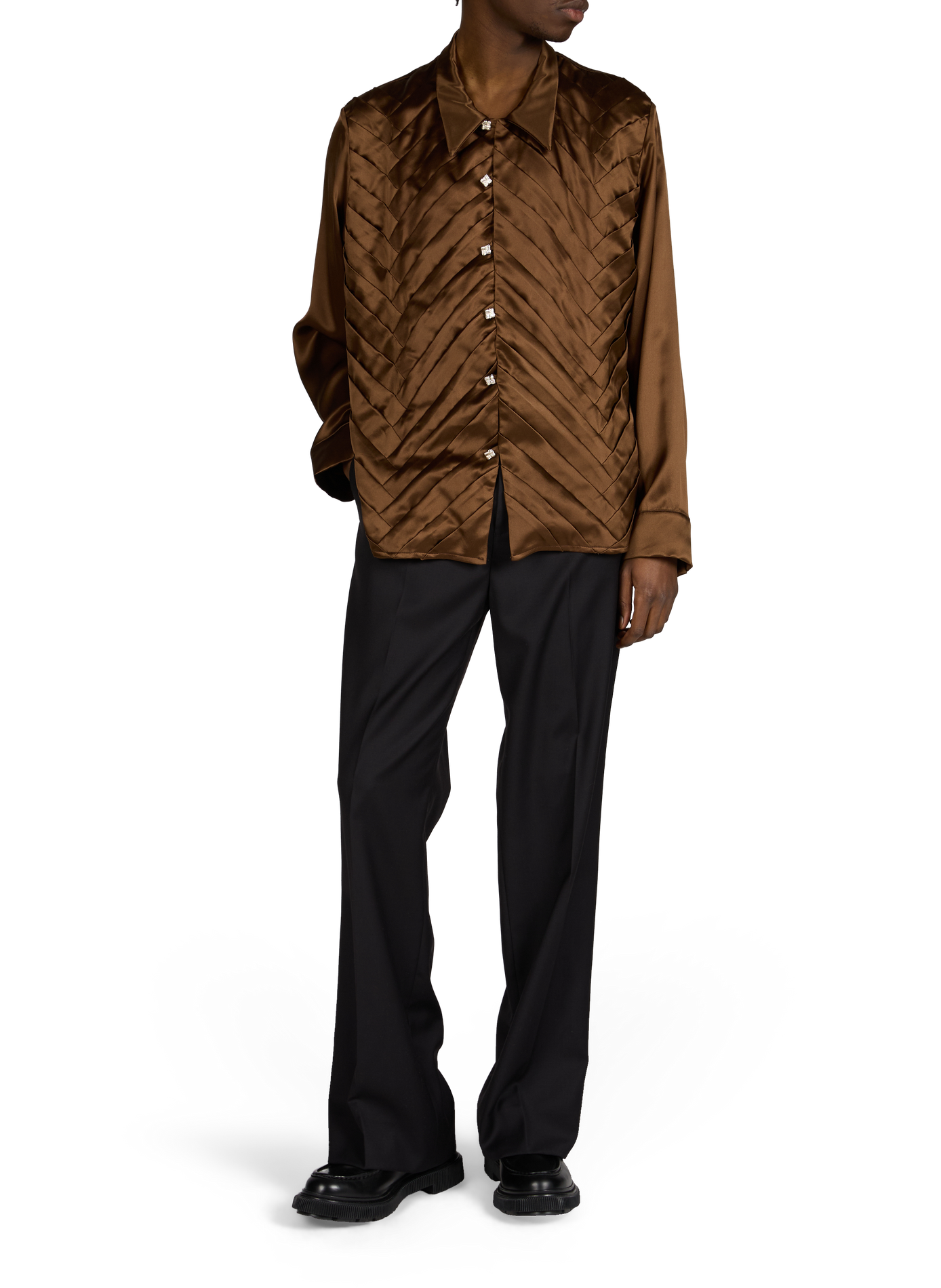 Jeans Ontmoetingen met zijdelingse geplooide inzetstukken van katoen CAMPILLO Bruin