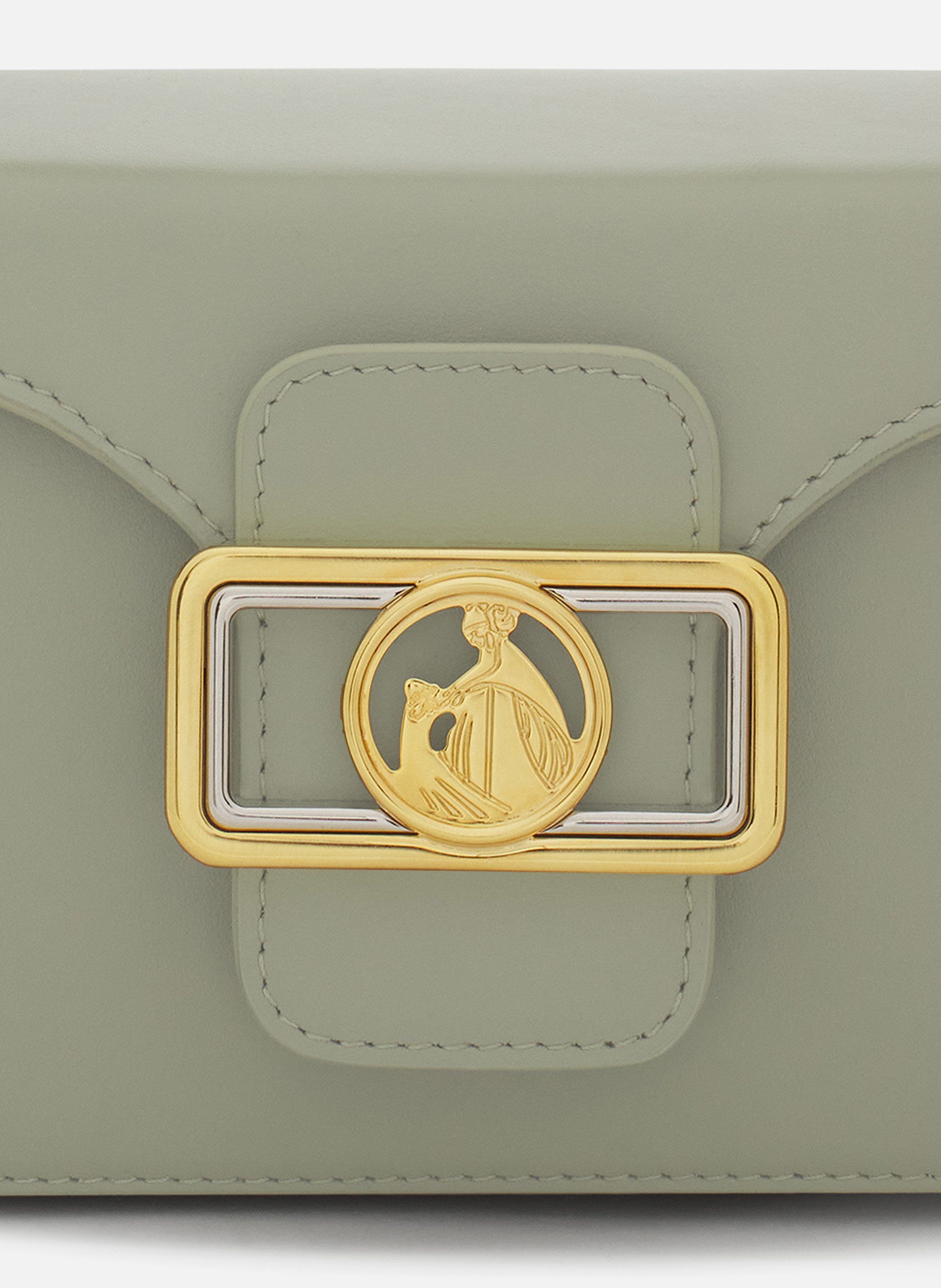 Sac pencil cat nano en cuir et strass LANVIN Blanc