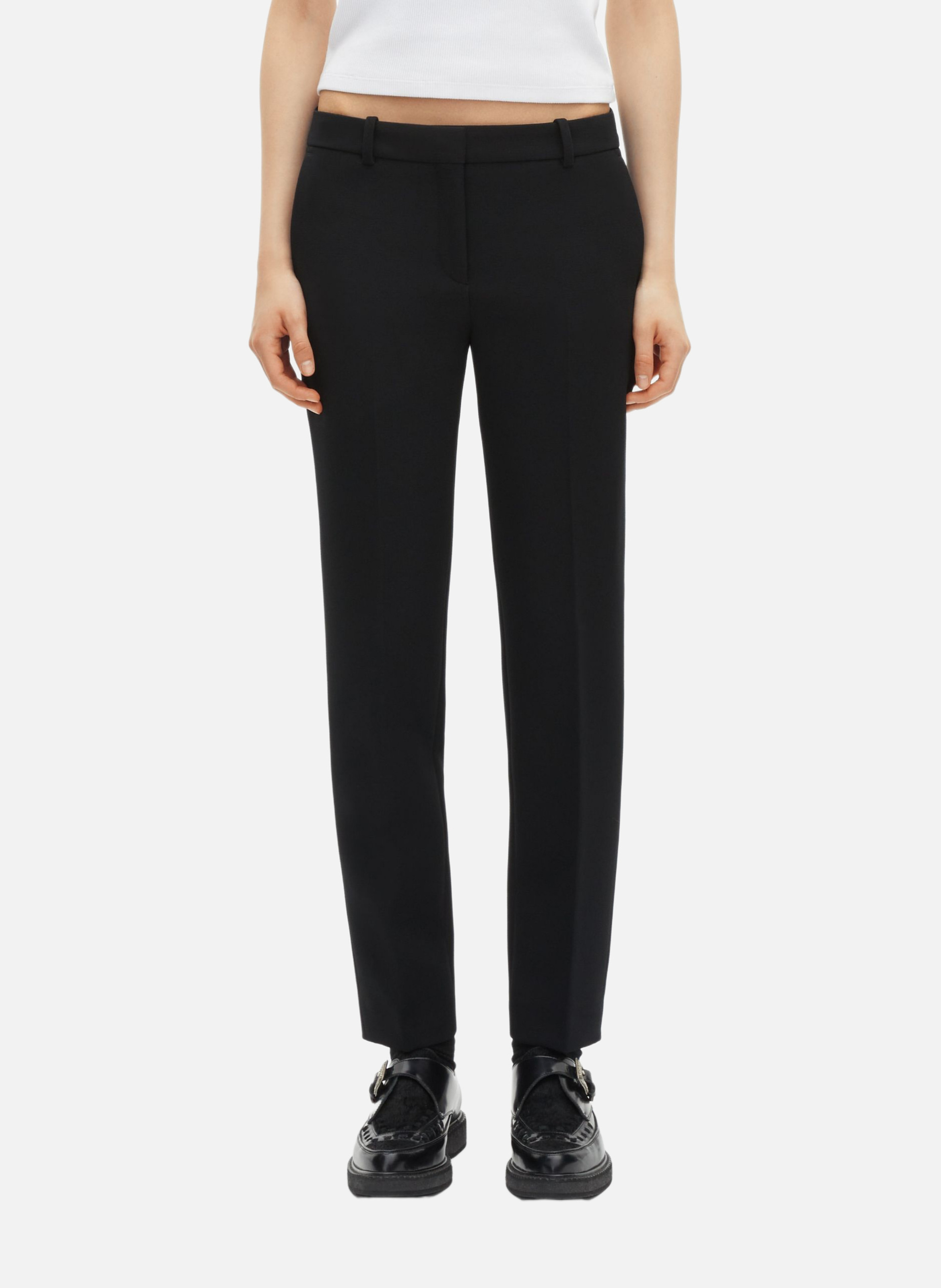 Pantalon tailleur en crêpe coupe droite THE KOOPLES Noir