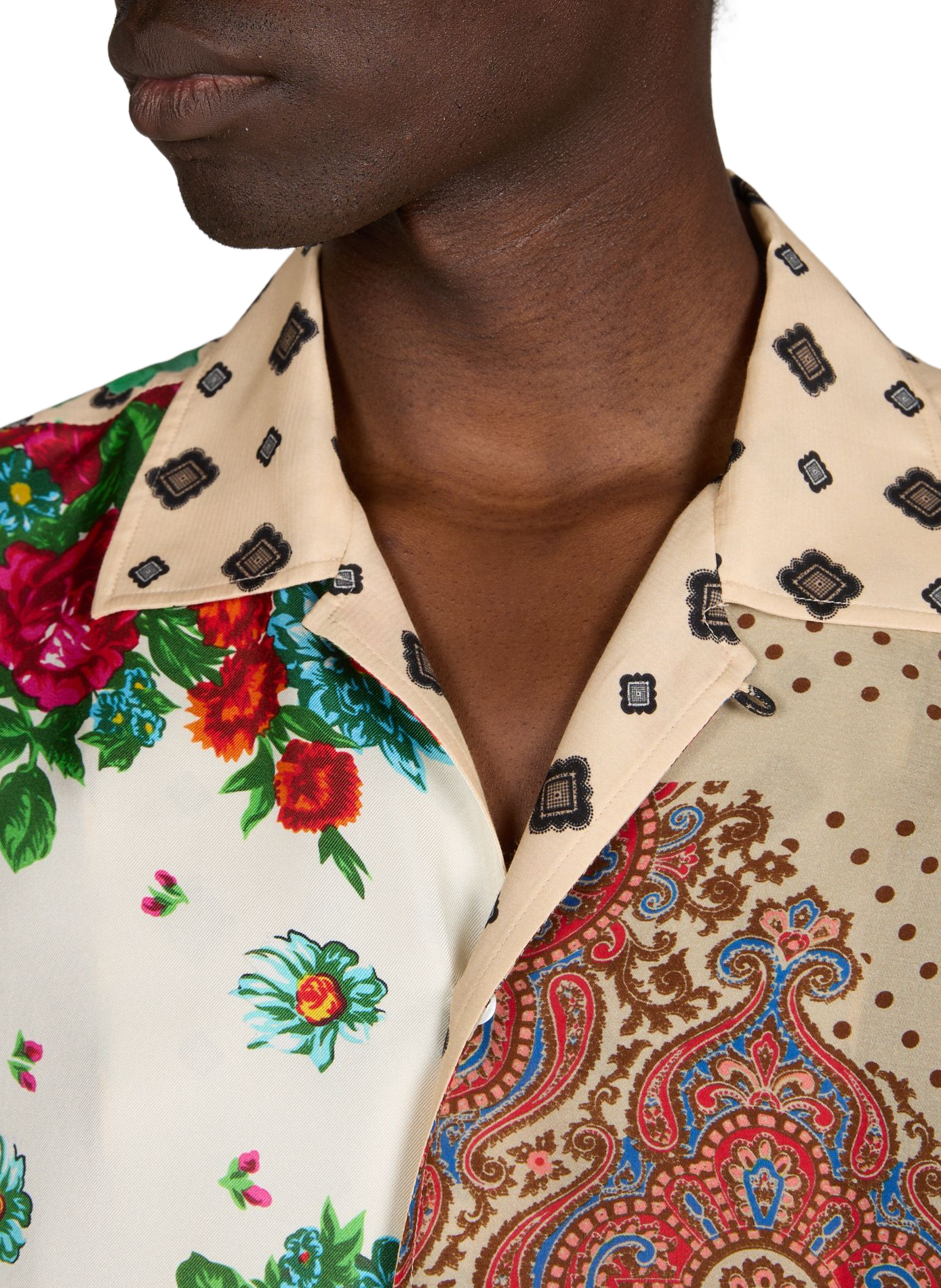 Chemise large imprimée en soie MOSCHINO Multicolore