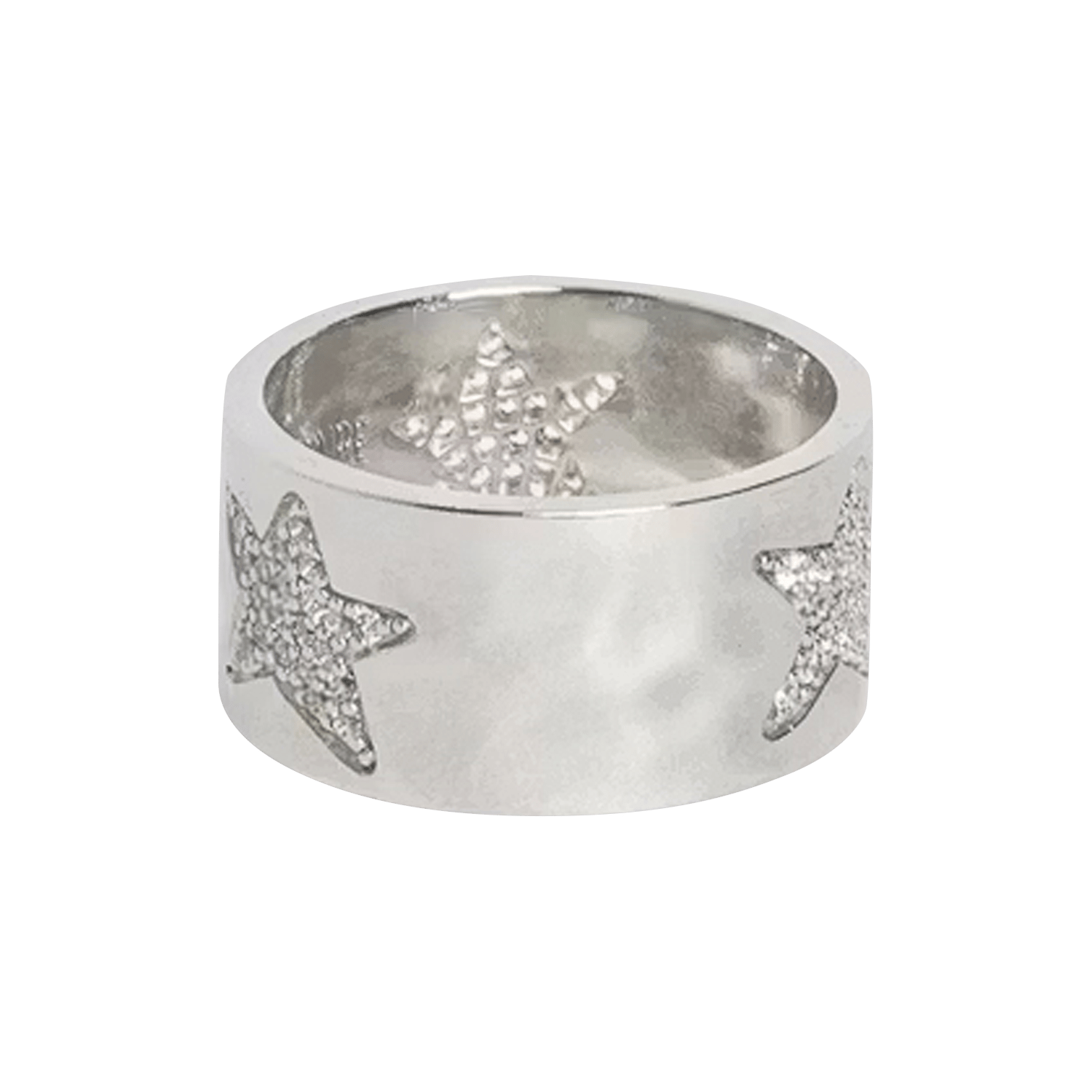 Bague martelée avec étoiles rock star ZADIG&VOLTAIRE Argent