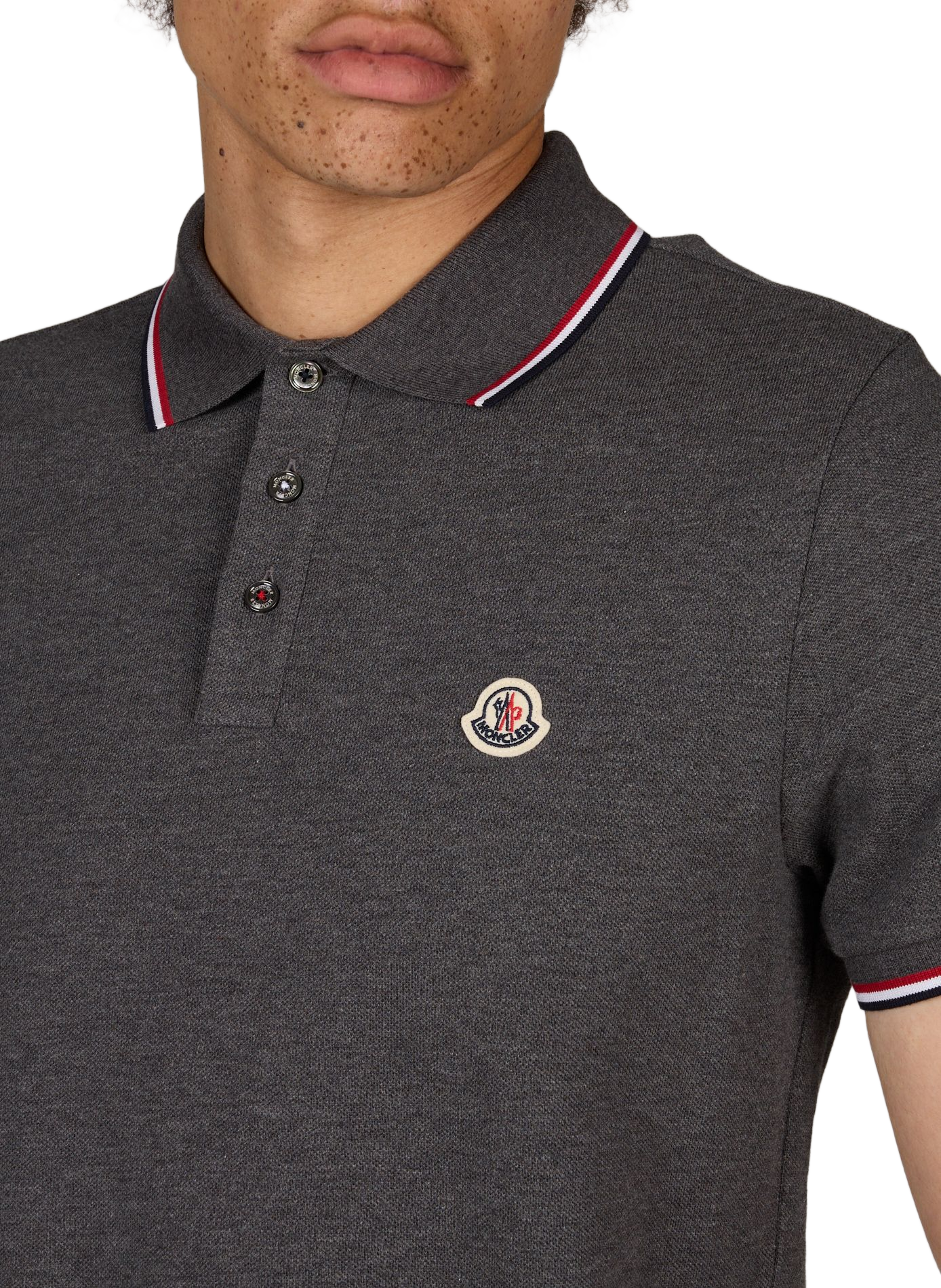 Gerader Baumwoll-Poloshirt MONCLER Schwarz