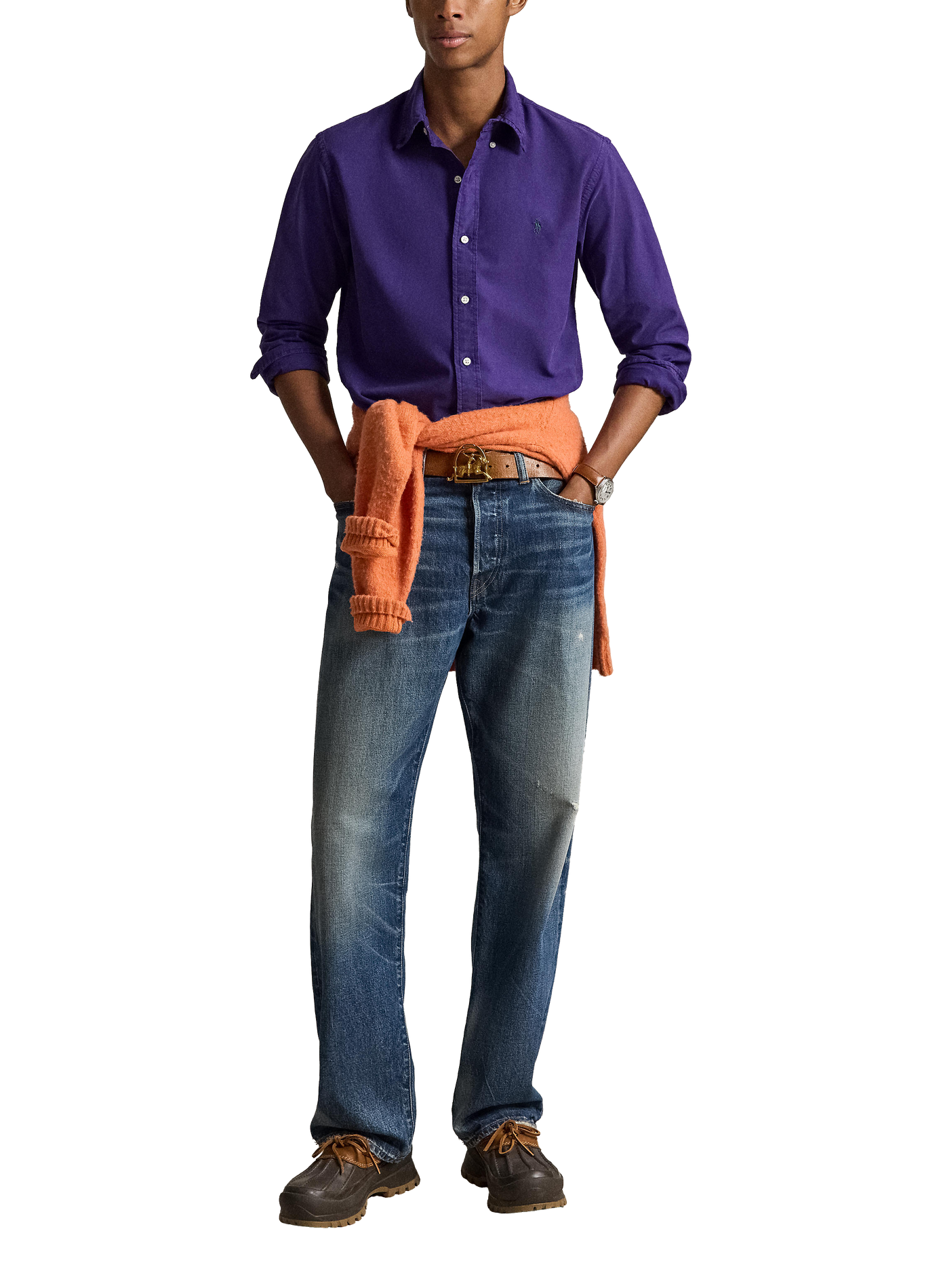 Chemise à manches longues en coton  | Violet POLO RALPH LAUREN Homme