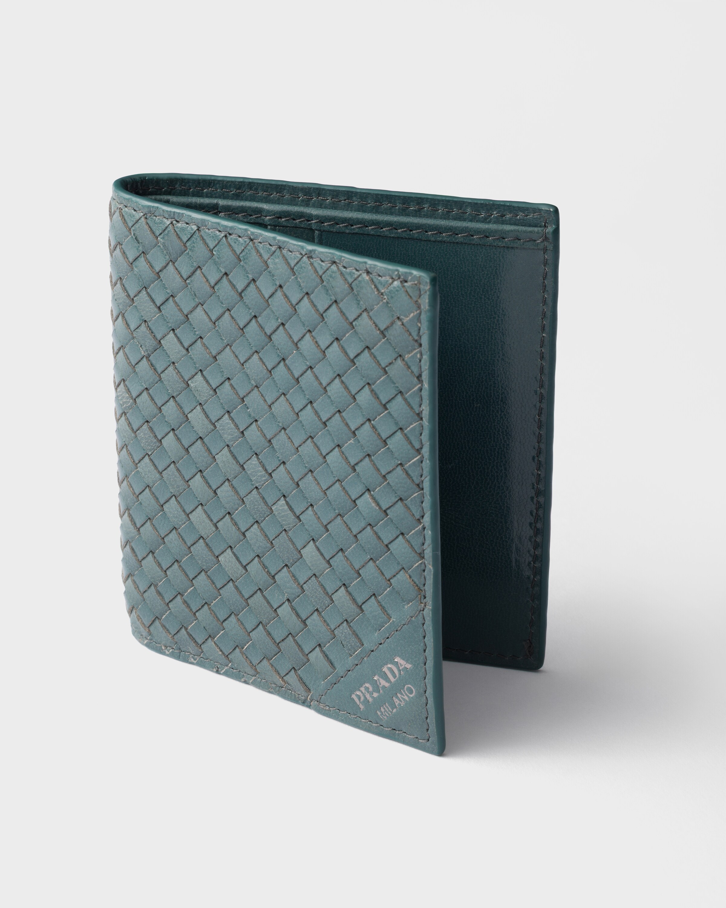 Portefeuille en cuir PRADA Bleu