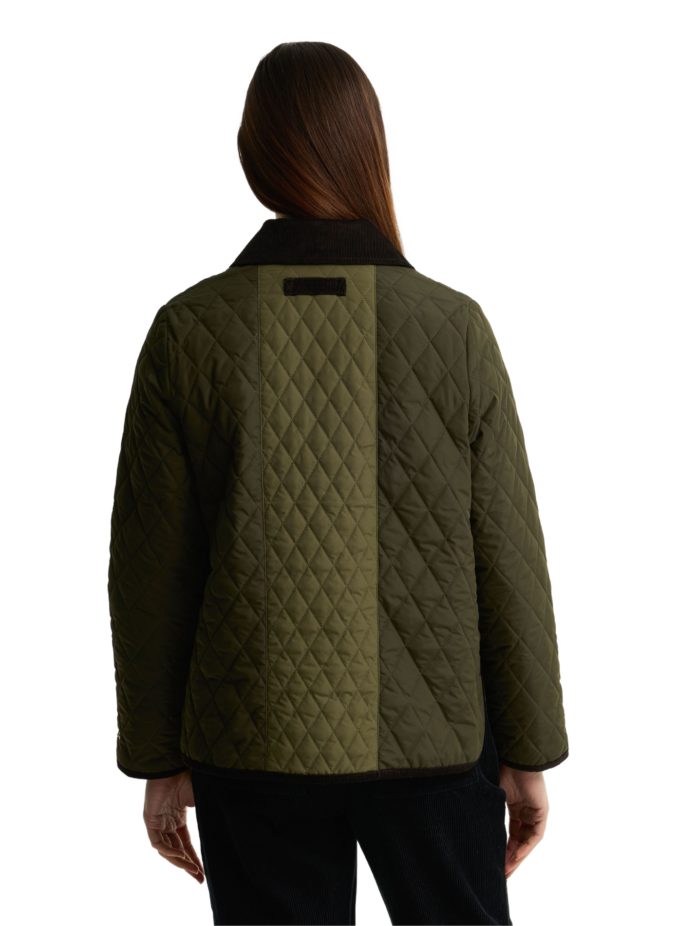 Quilted straight jacket with contrast collar BARBOUR Green
