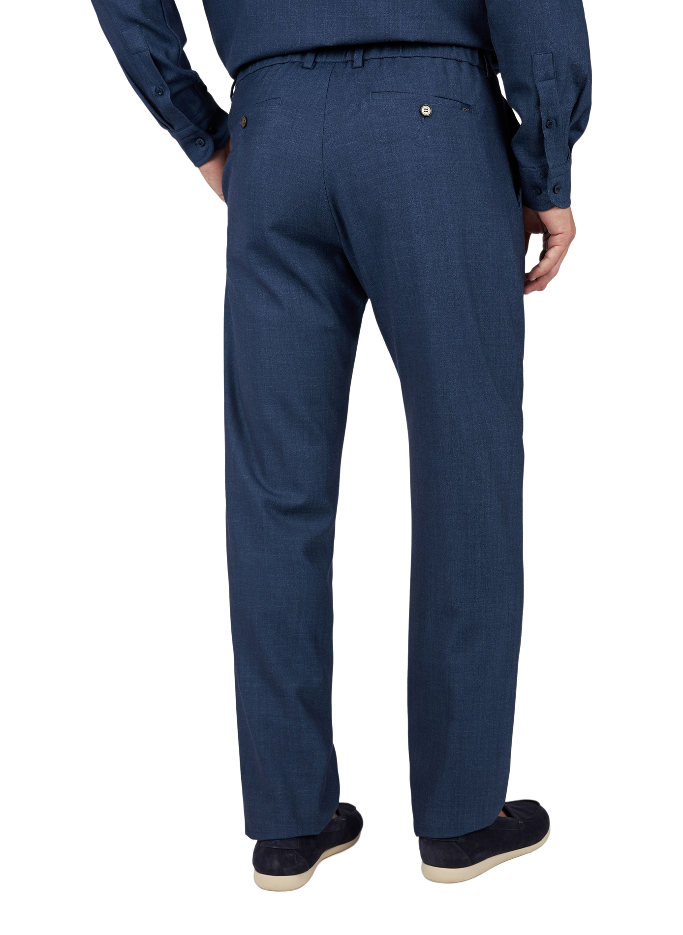 Straight-cut wool-blend trousers PAUL & SHARK Blue