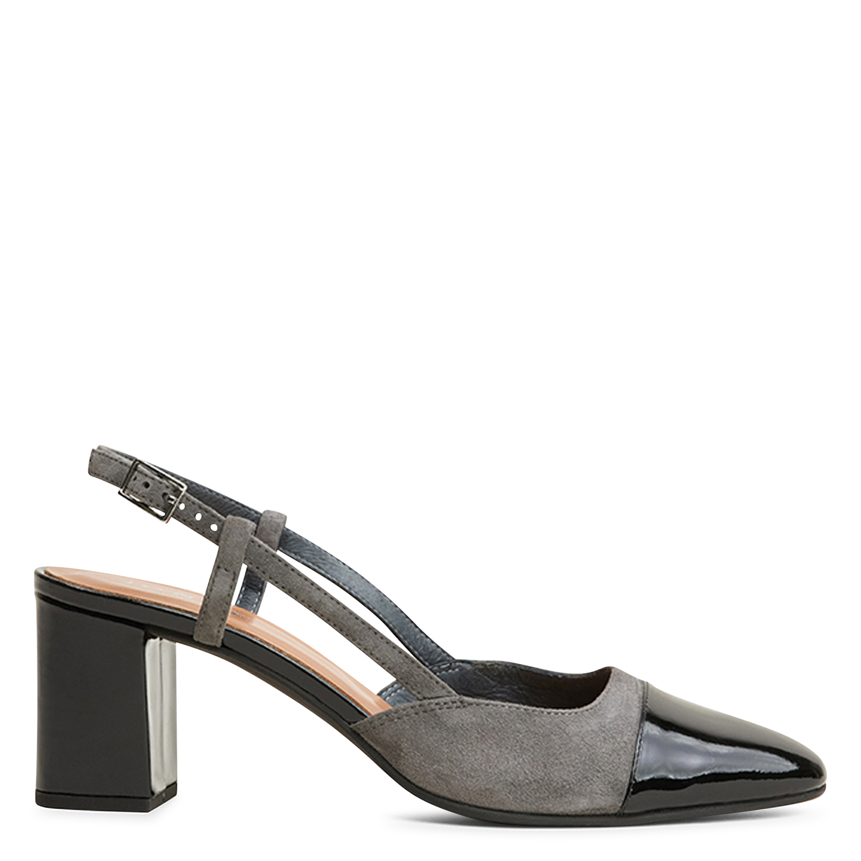 Slingbacks en cuir bi-matière dhapop JONAK Gris