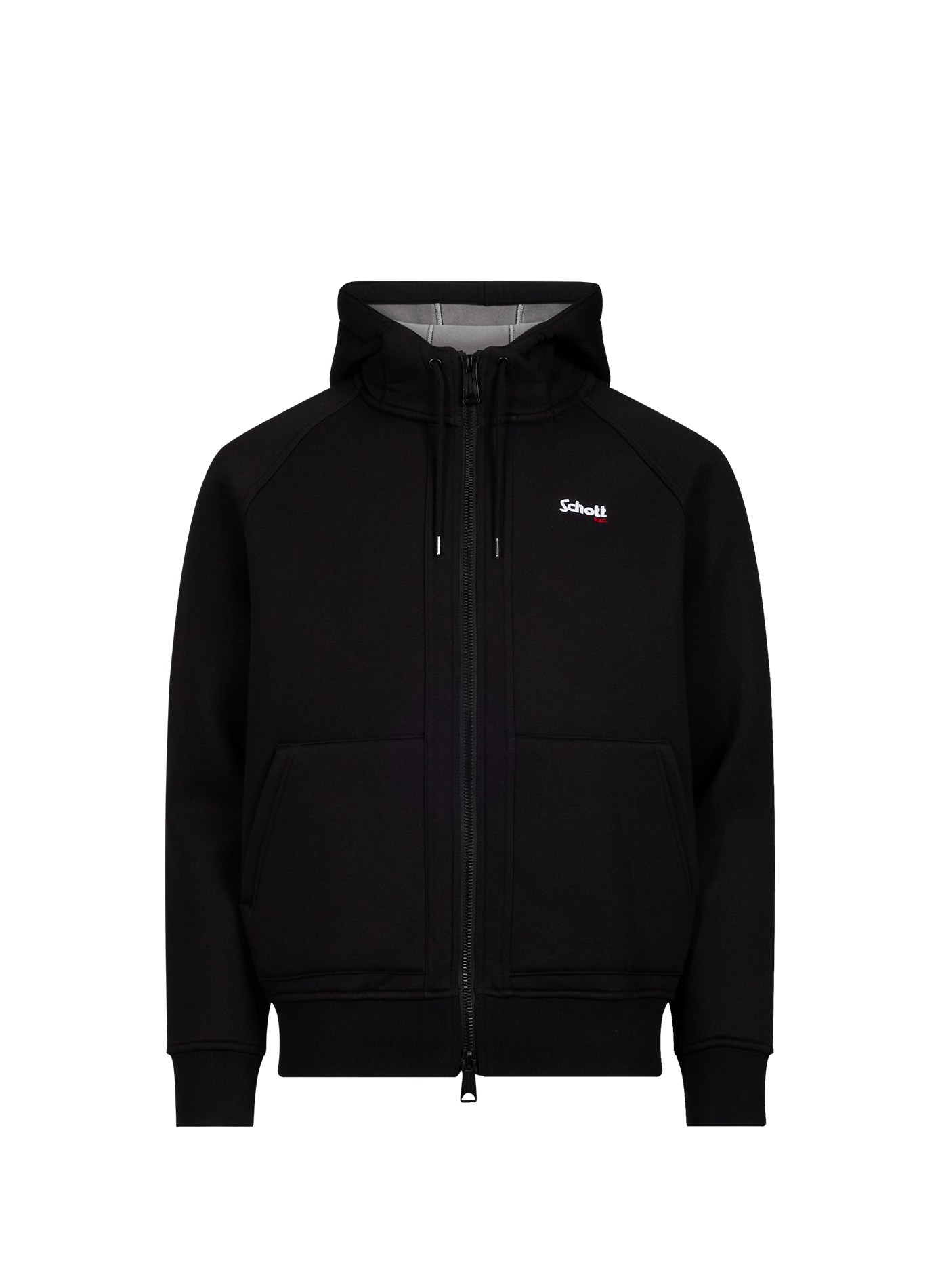 Kapuzen-Sweatshirt aus Baumwollmischung SCHOTT Schwarz
