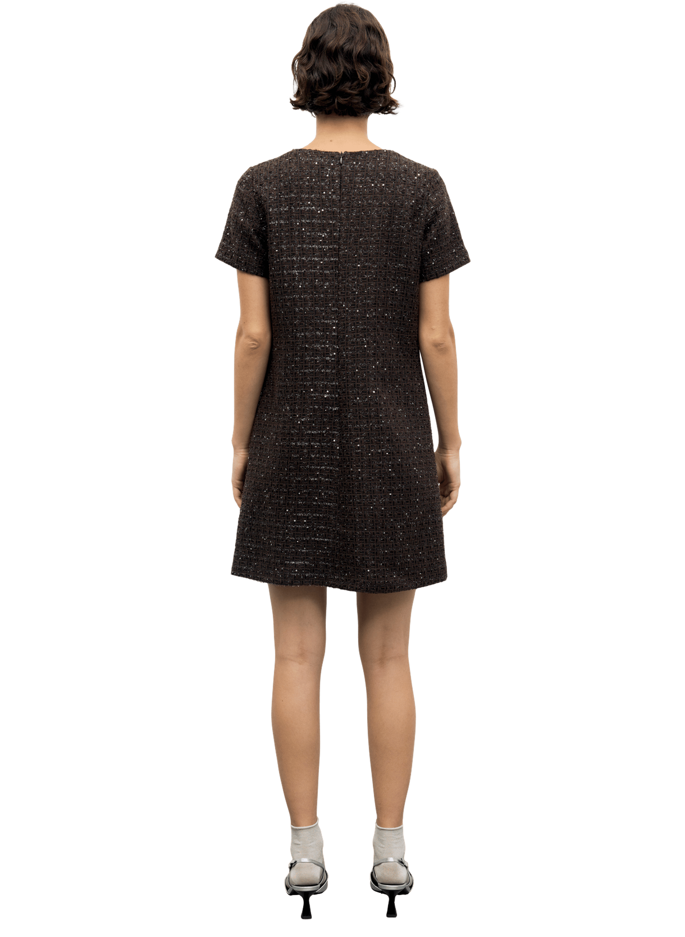 Robe en tweed à lurex à sequins - cary GERARD DAREL Marron