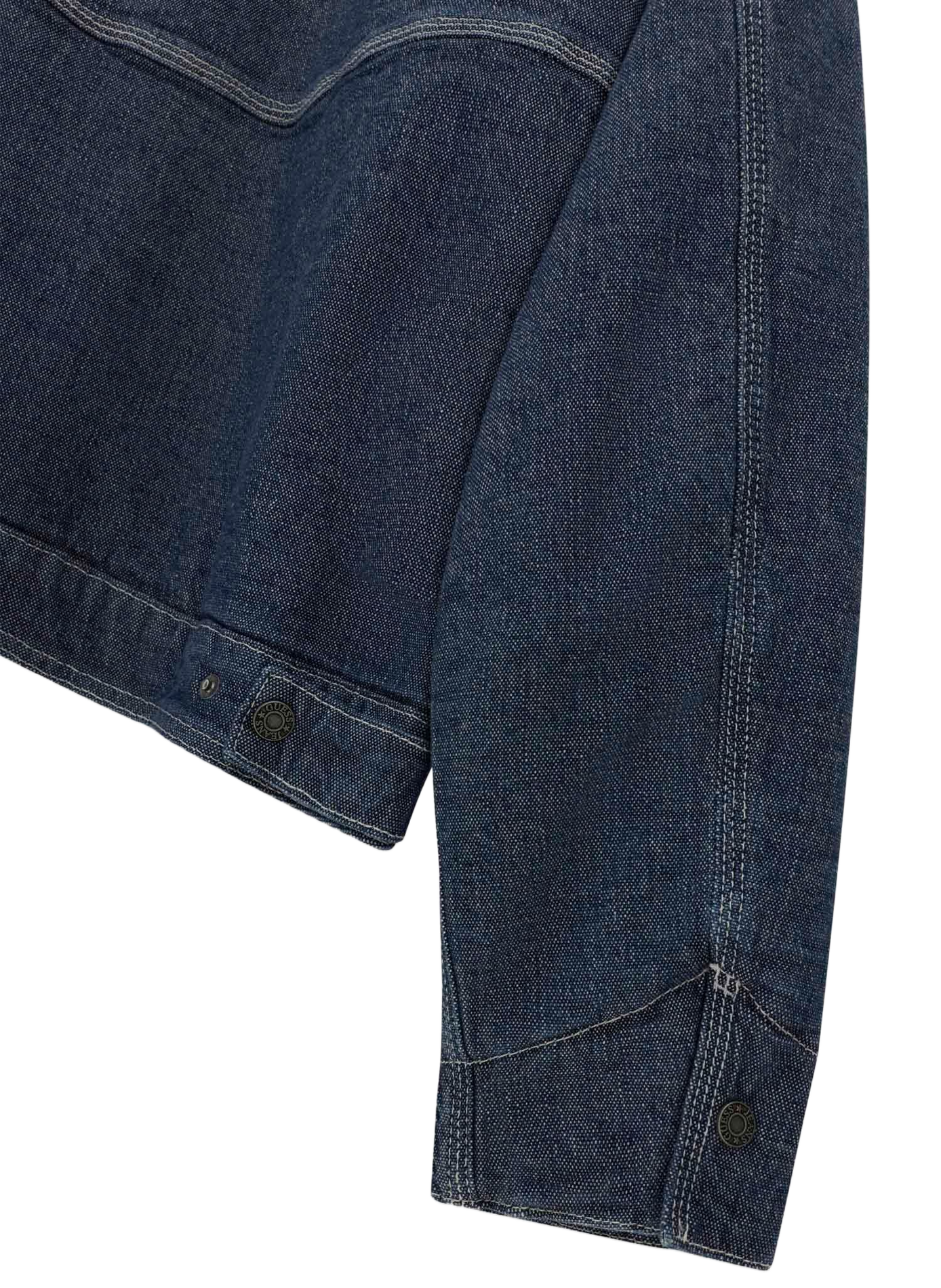 Jasje met klassieke kraag van gemengd katoendenim GUESS Blauw