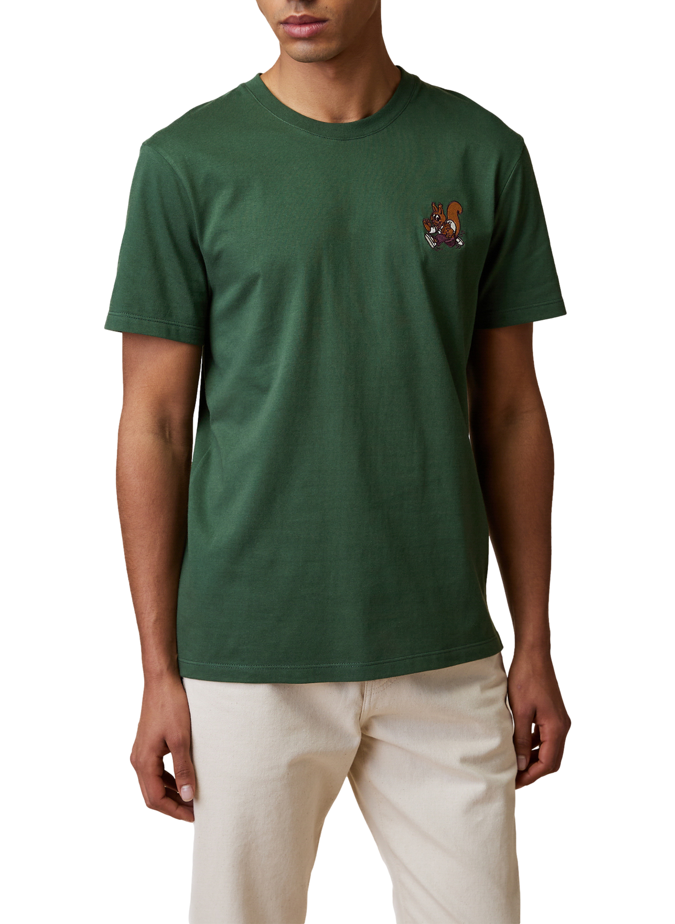 Geborduurd Arcy T-shirt van katoen FAGUO Groen