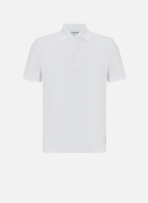 Polo with logo patch WhiteTHOM BROWNE 