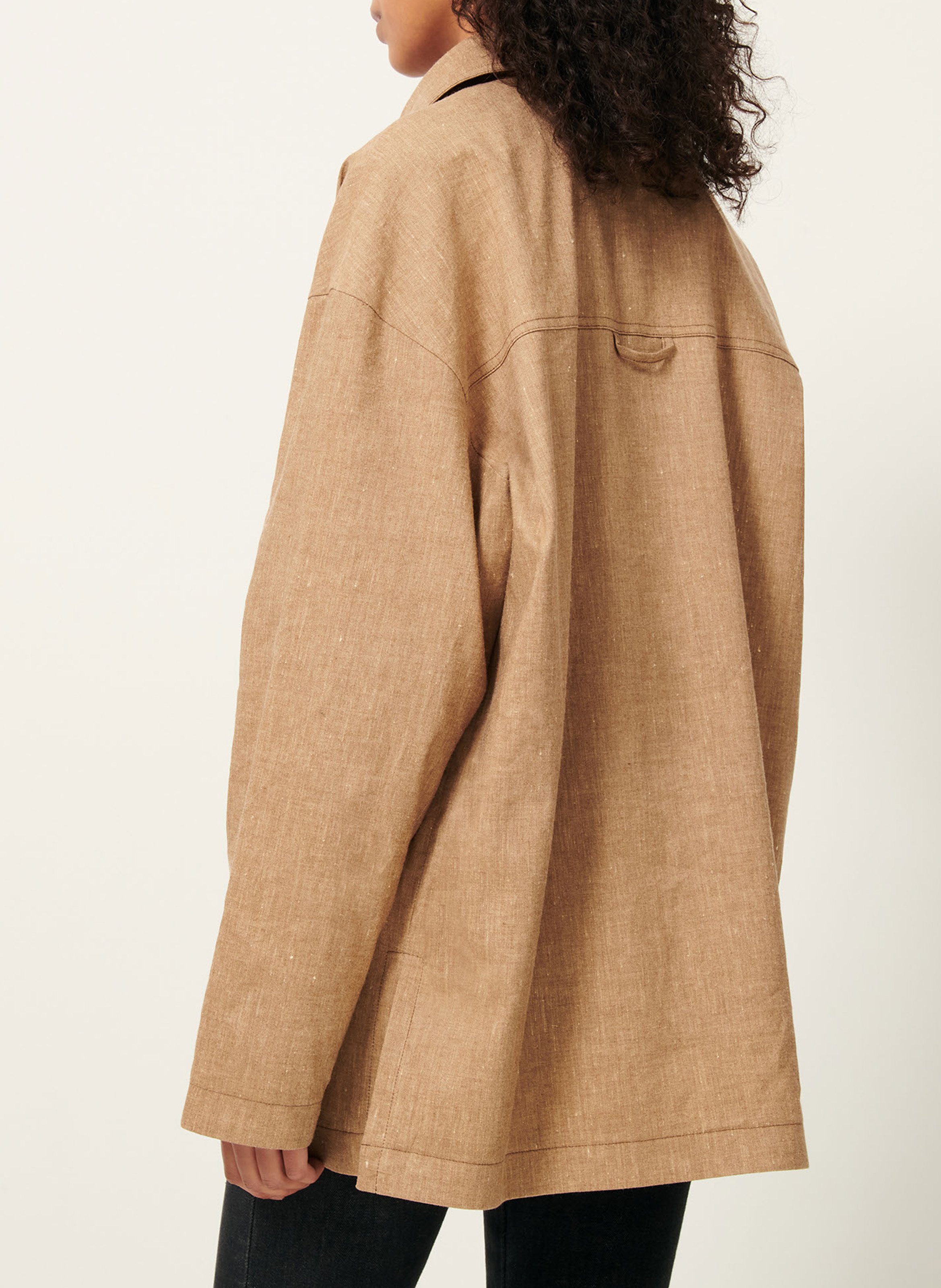 Veste esprit saharienne en lin mélangé sahajo SESSUN Beige