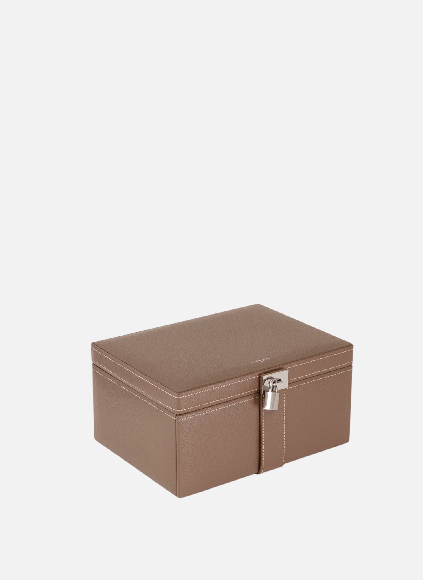 Grande boite à bijoux en cuir LE TANNEUR Marron