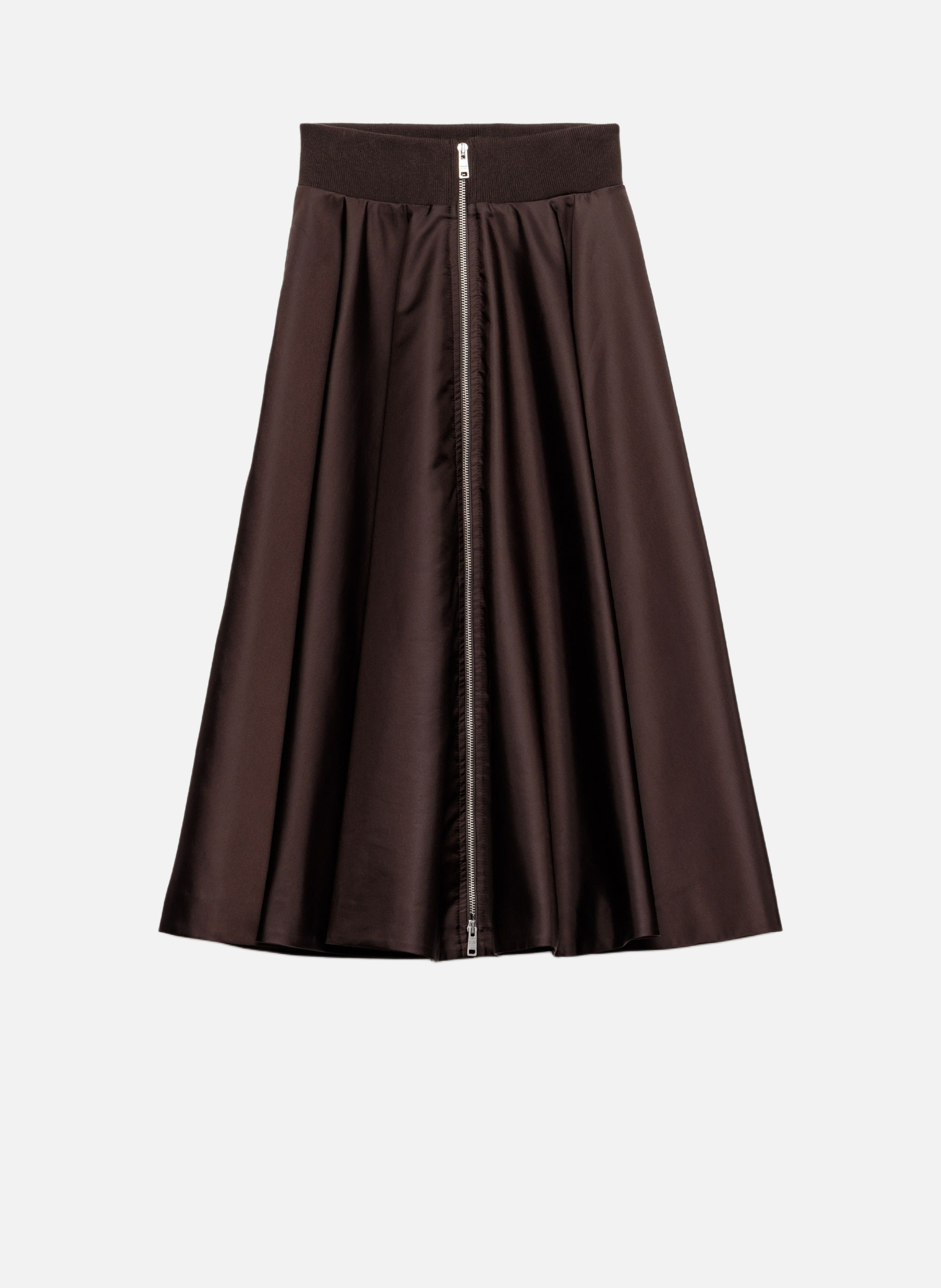 PRADA Jupe cercle en re-nylon Marron