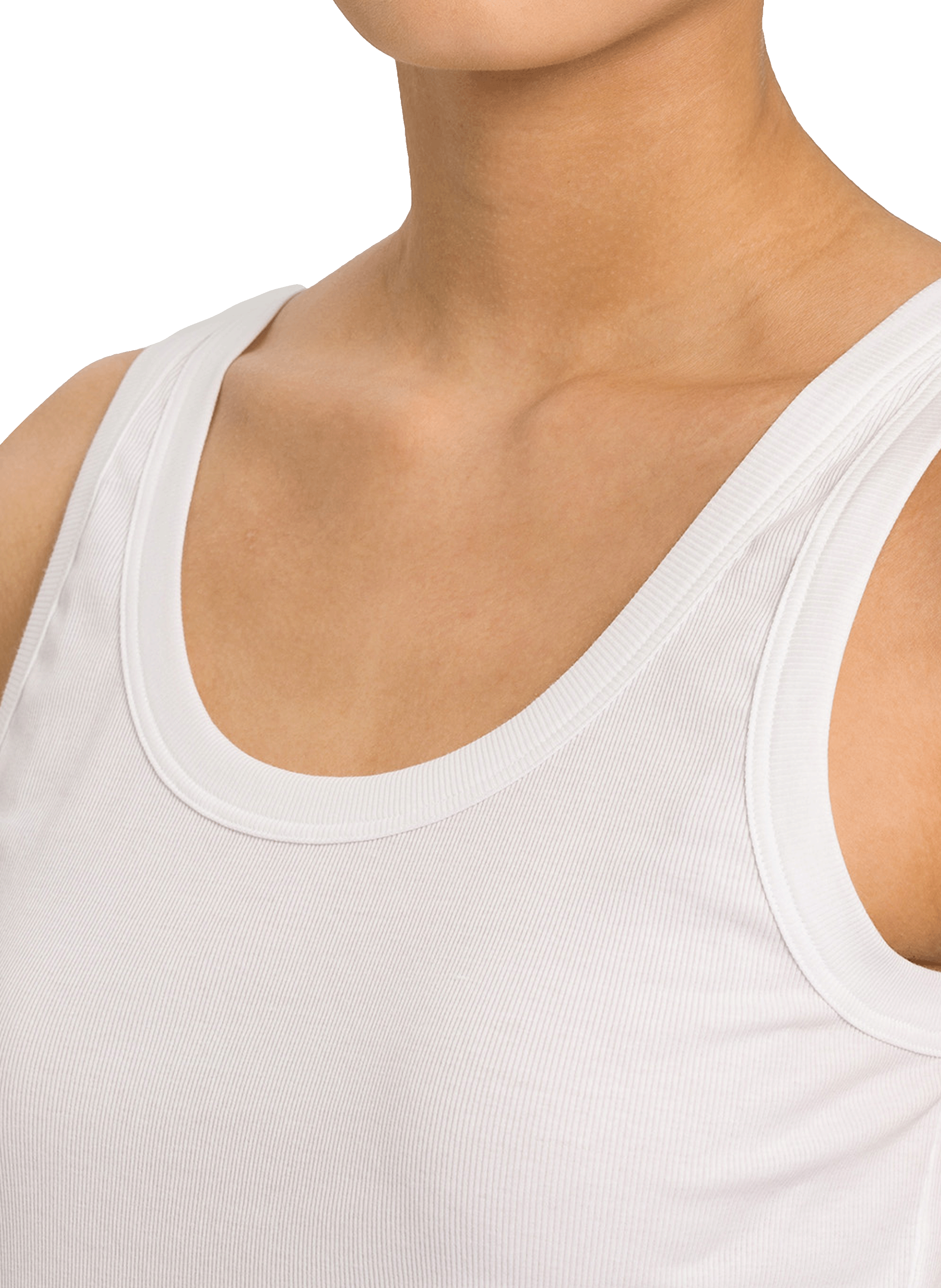 Ribbed cotton tank top HANRO White