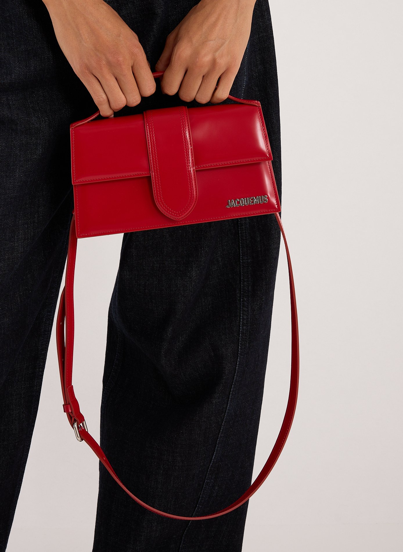 Le Bambino large leather handbag JACQUEMUS Red