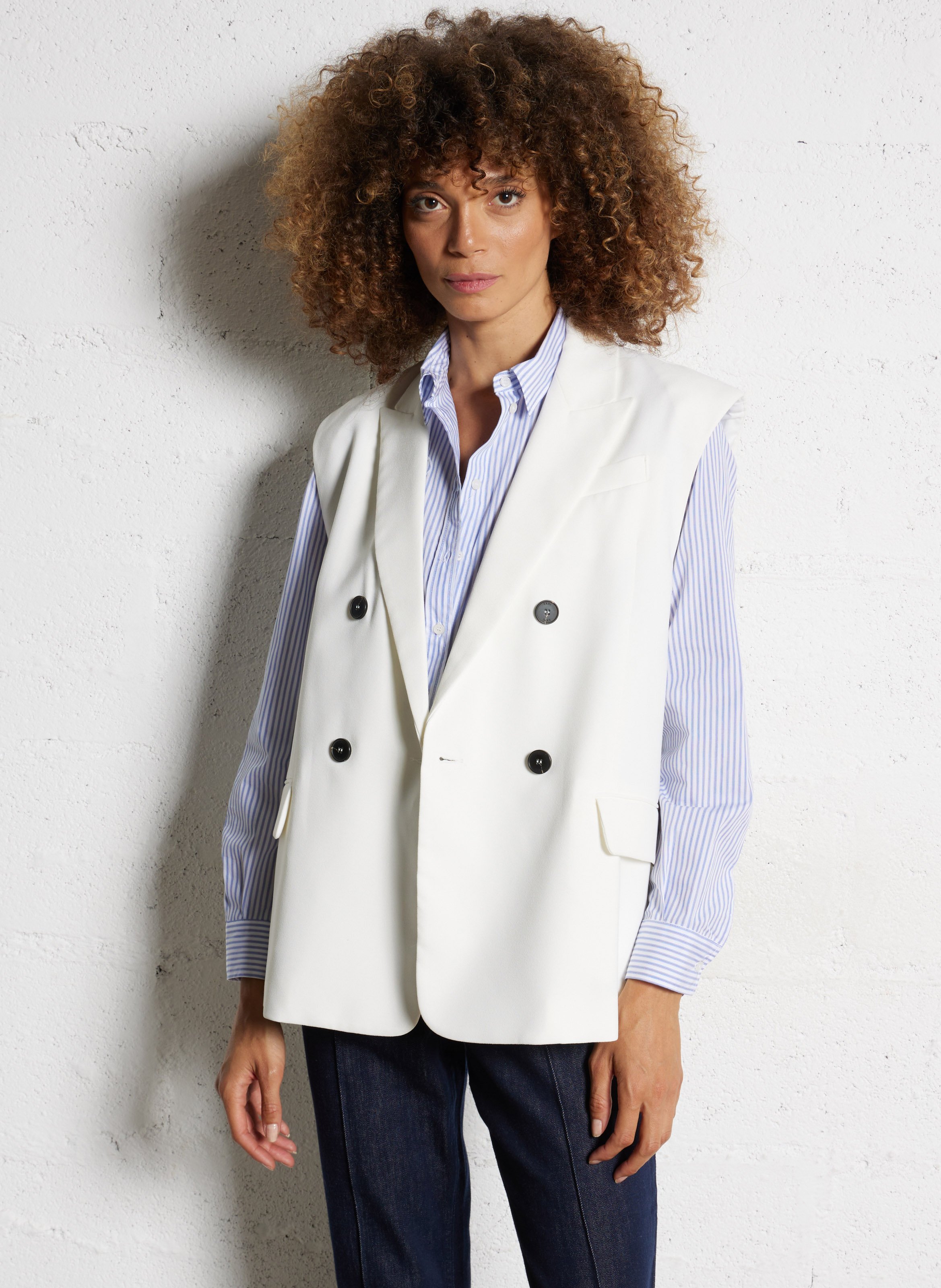 Veste de tailleur col v IKKS Blanc