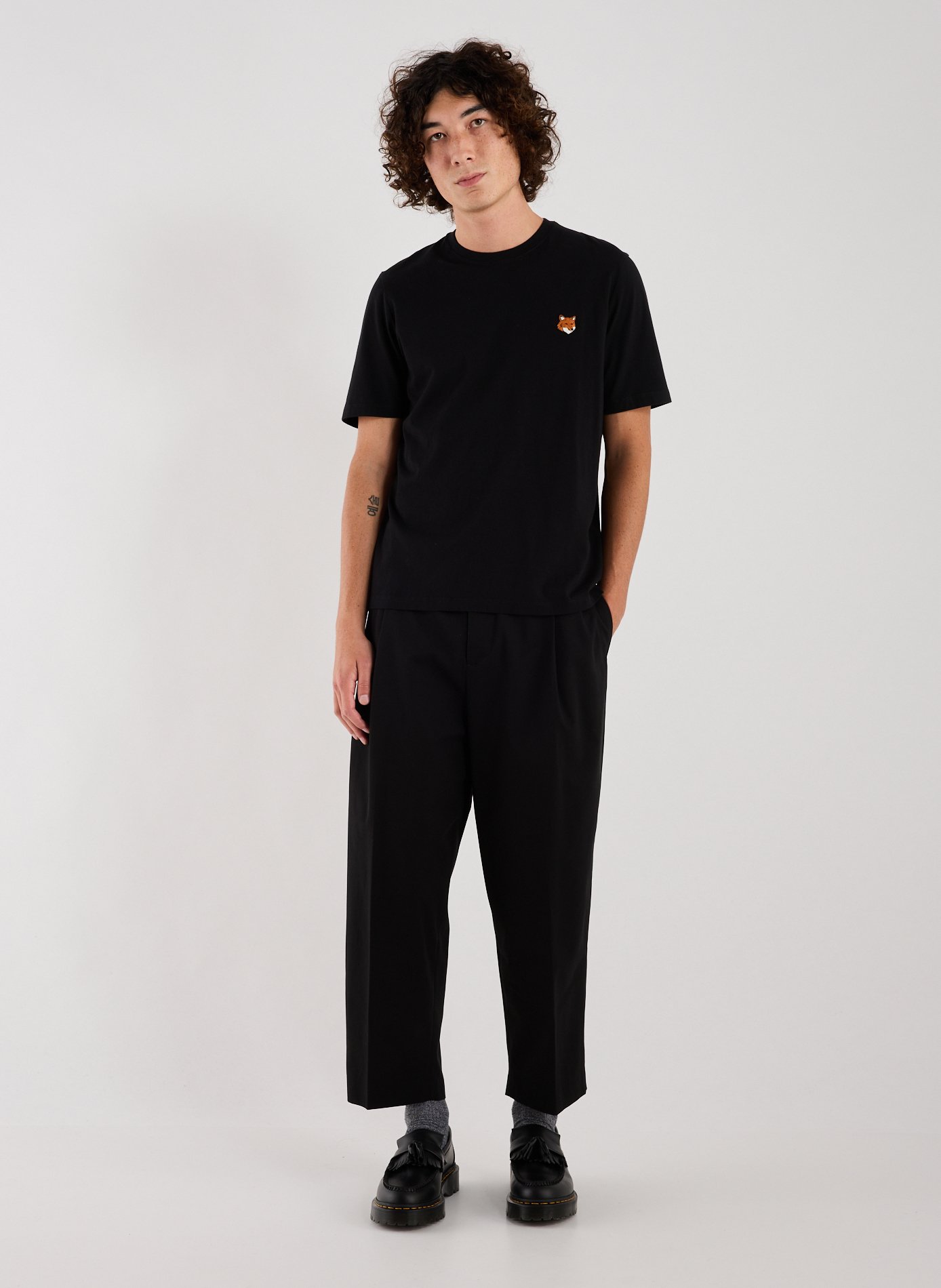 Cotton T-shirt Fox Regular Black