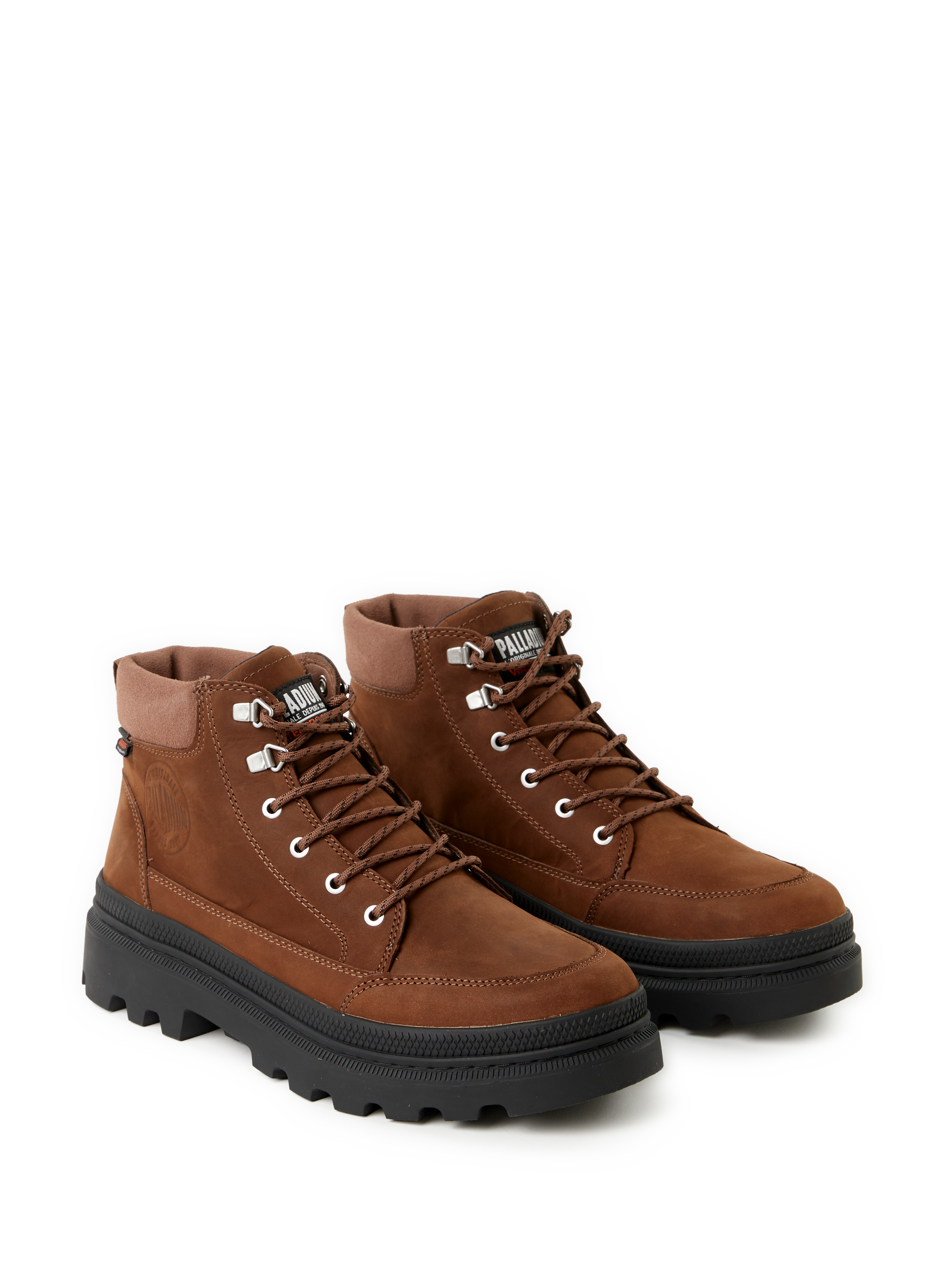 Mid-high leather wedge shoes PALLADIUM Brown