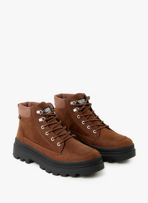 Mid-high leather wedge shoes | Brown by PALLADIUM Mid-high leather wedge shoes Brown