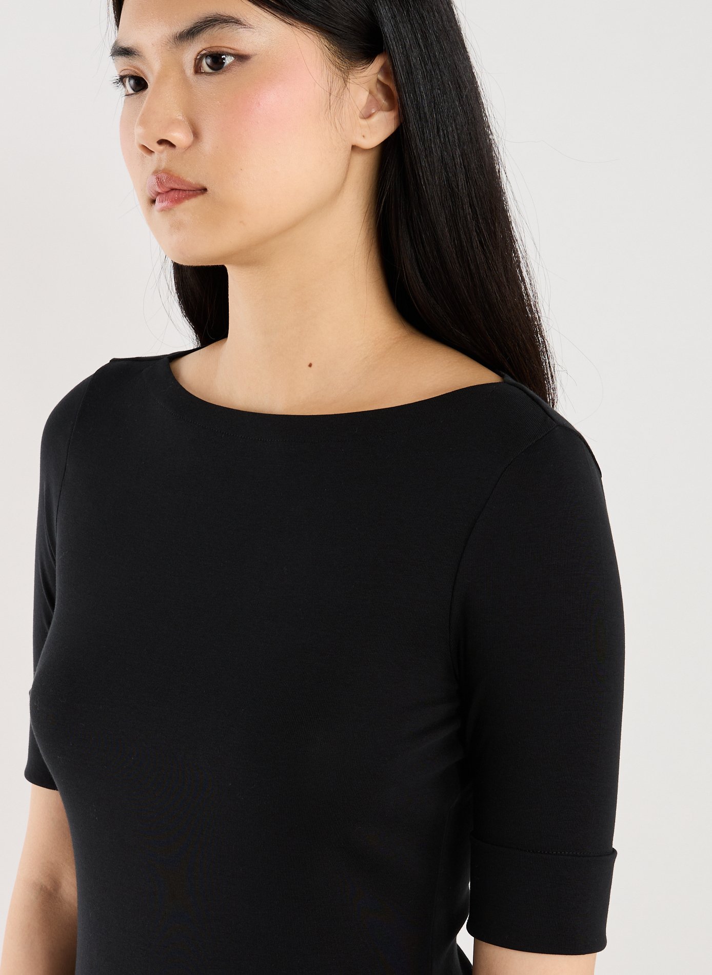 T-shirt en coton mélangé LAUREN Noir