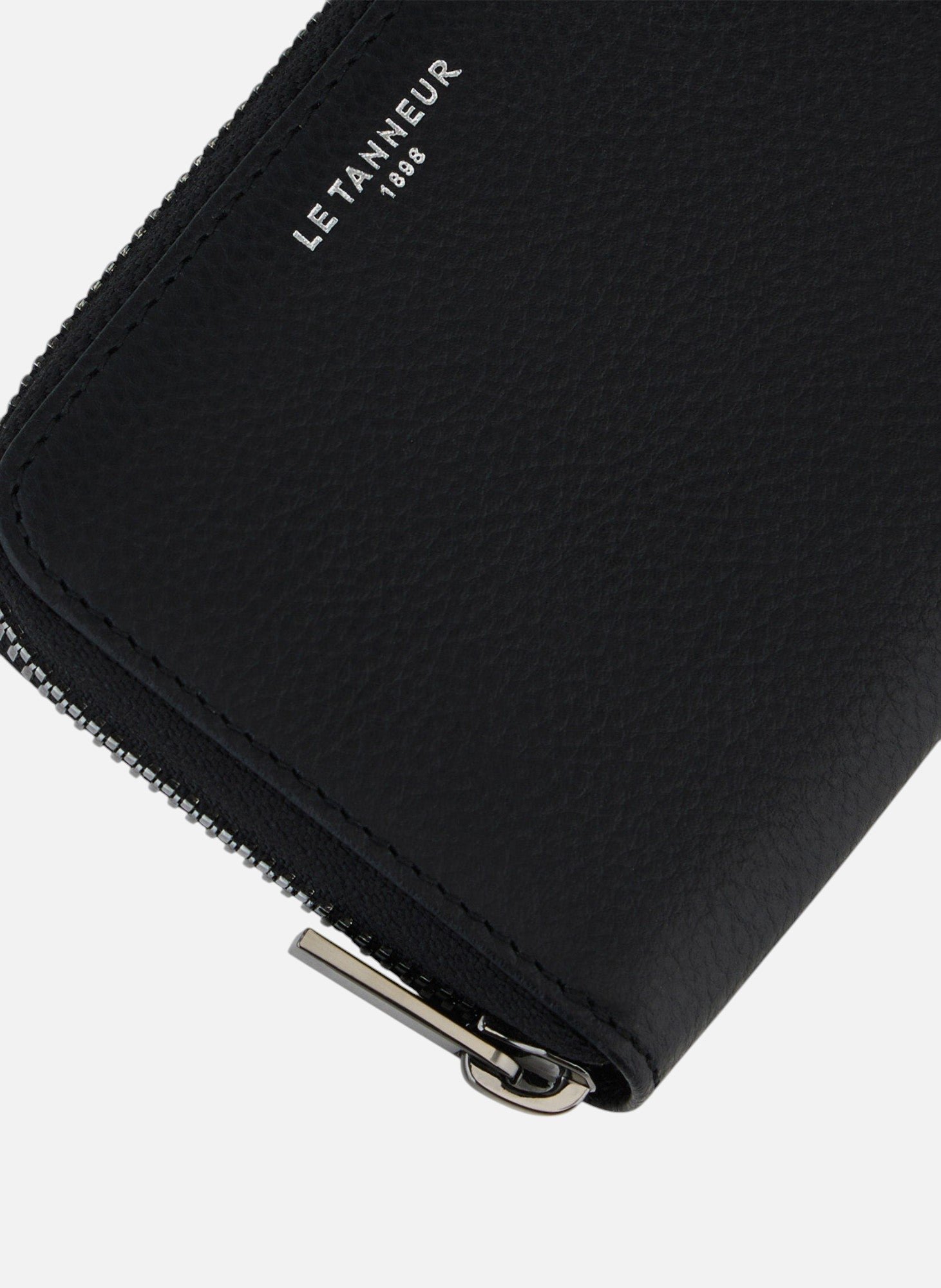 Porte monnaie emilie en cuir grainé LE TANNEUR Noir