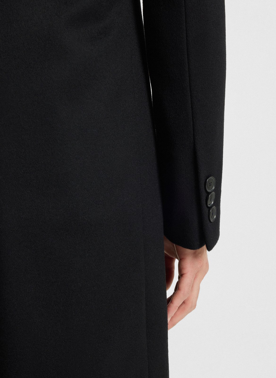 Manteau col tailleur en laine mélangée BOSS Noir