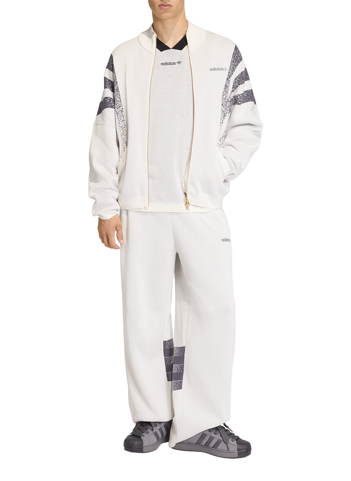 High-neck tracksuit jacket ADIDAS White