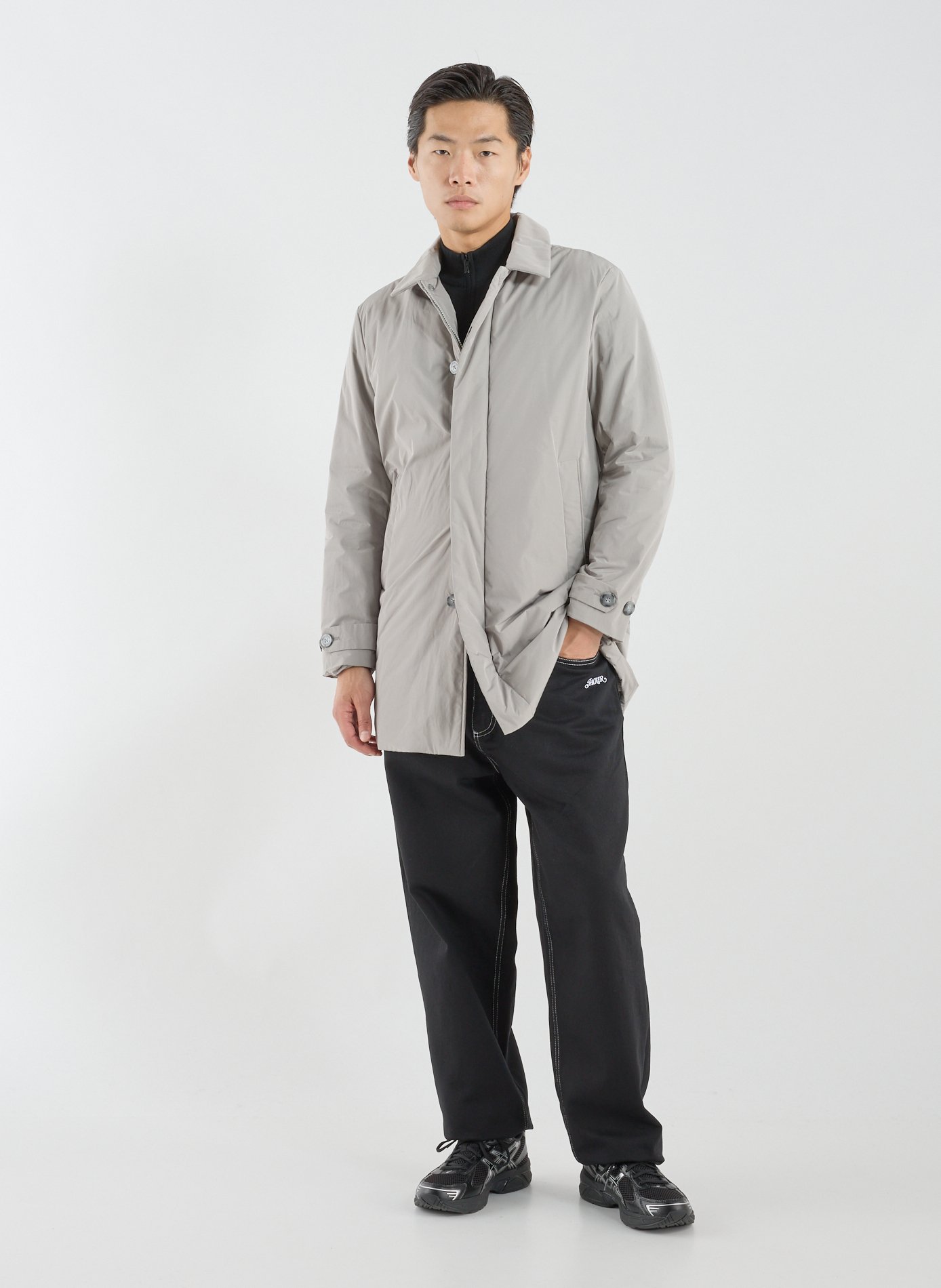 Straight jacket with classic collar WOOLRICH Beige