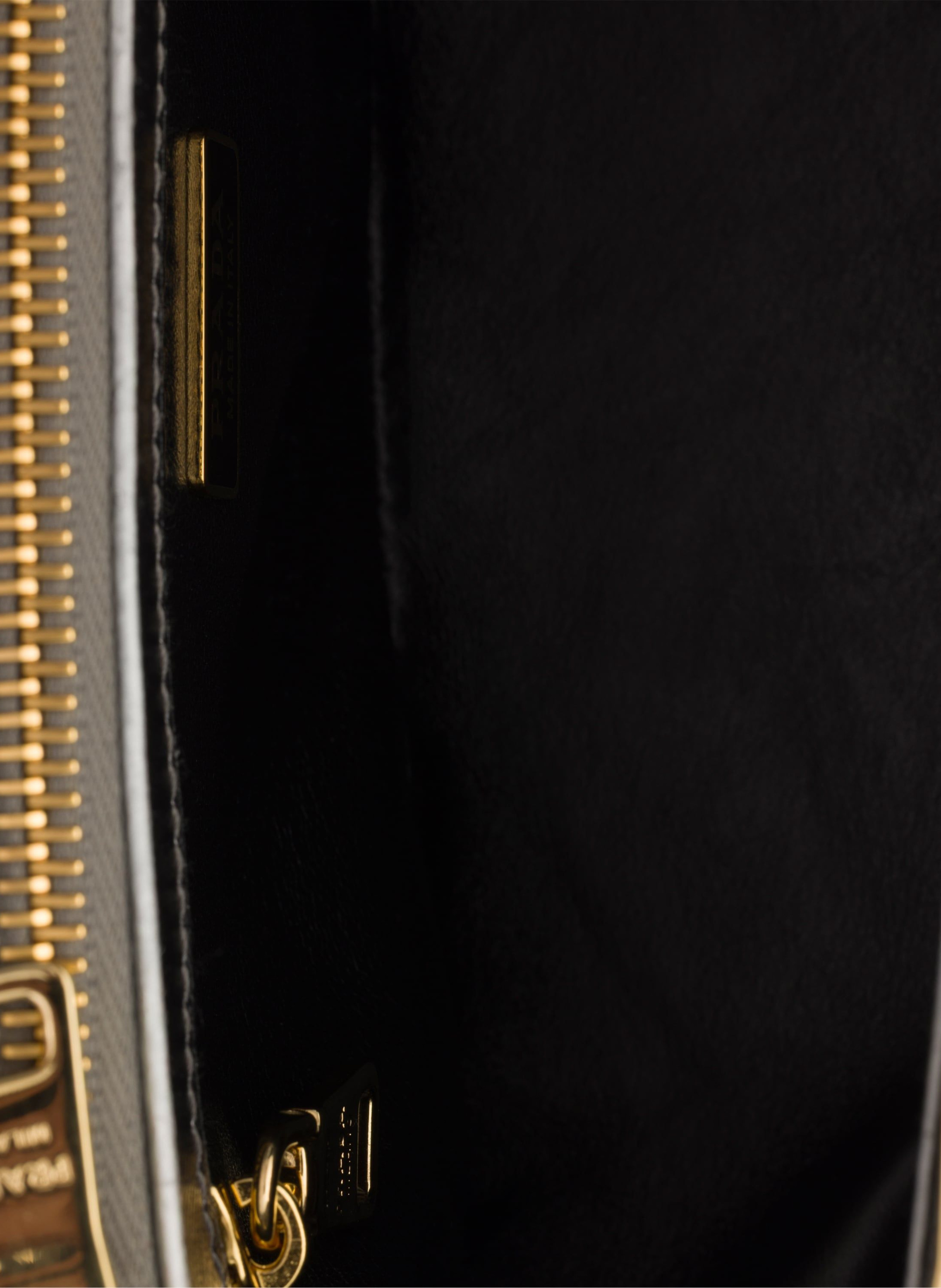 Mini sac prada galleria en cuir saffiano verni PRADA Argent