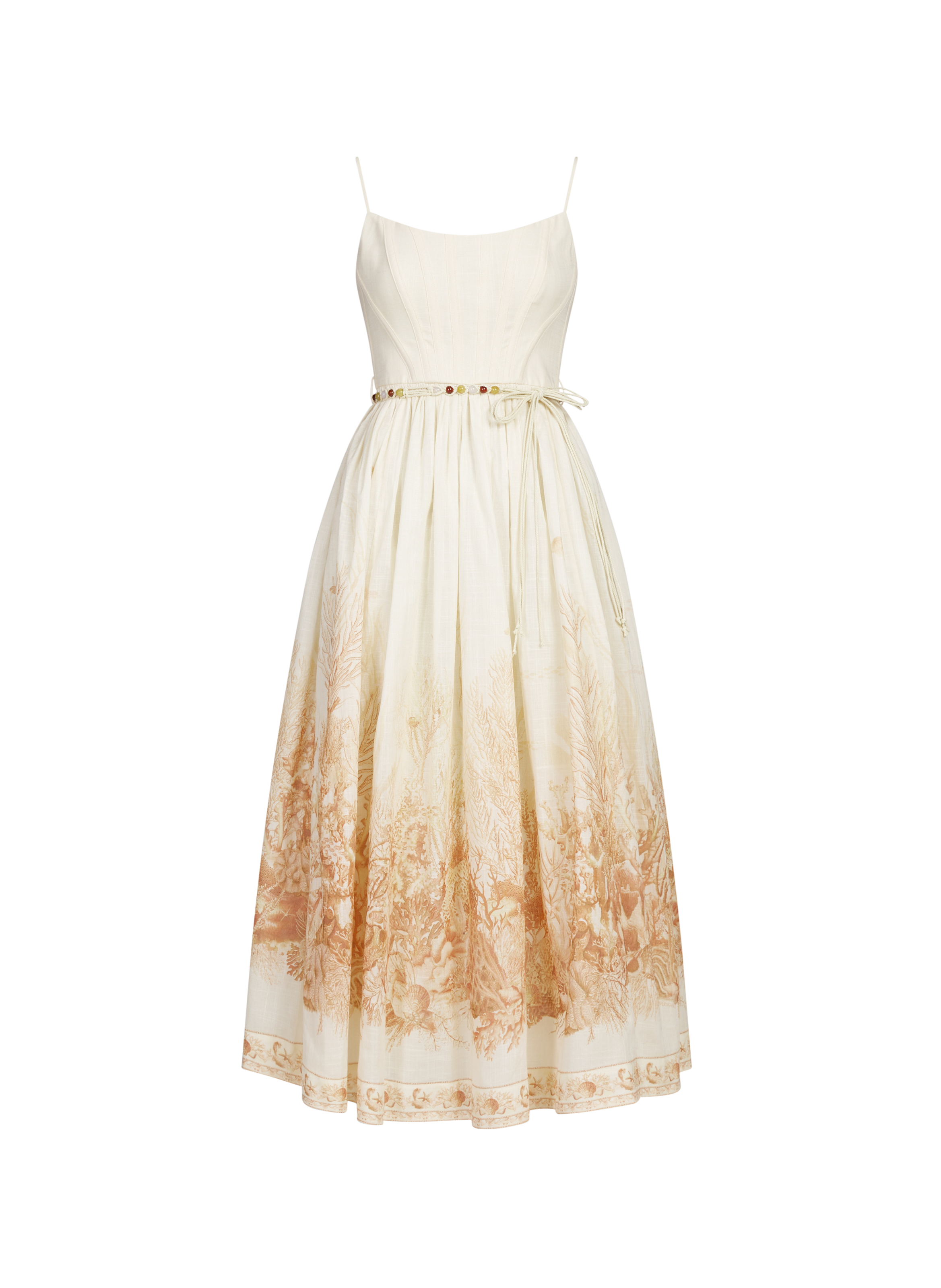 ZIMMERMANN Wanderlust printed corset midi dress in cotton Multicolour