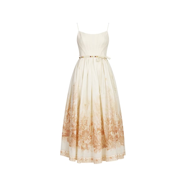 Robe midi corset Wanderlust imprimée en coton Robe midi corset Wanderlust imprimée en coton