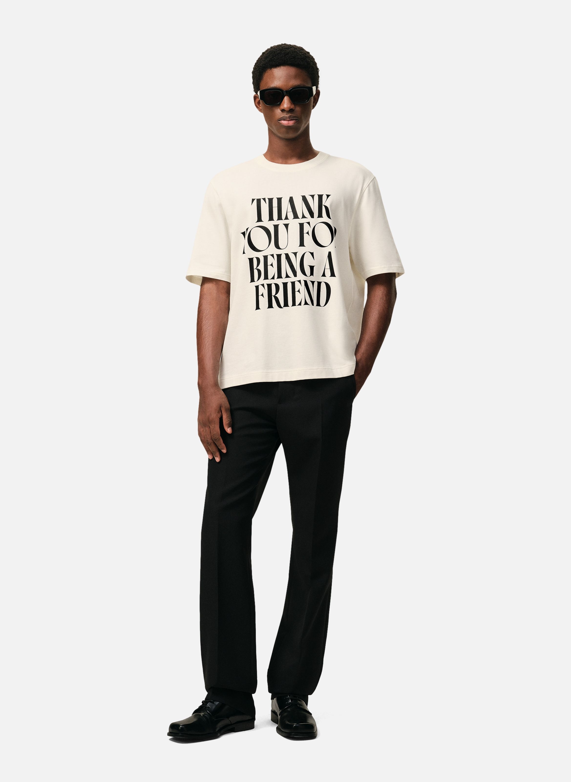 T-shirt imprimé signature unisexe en coton AMI PARIS Blanc