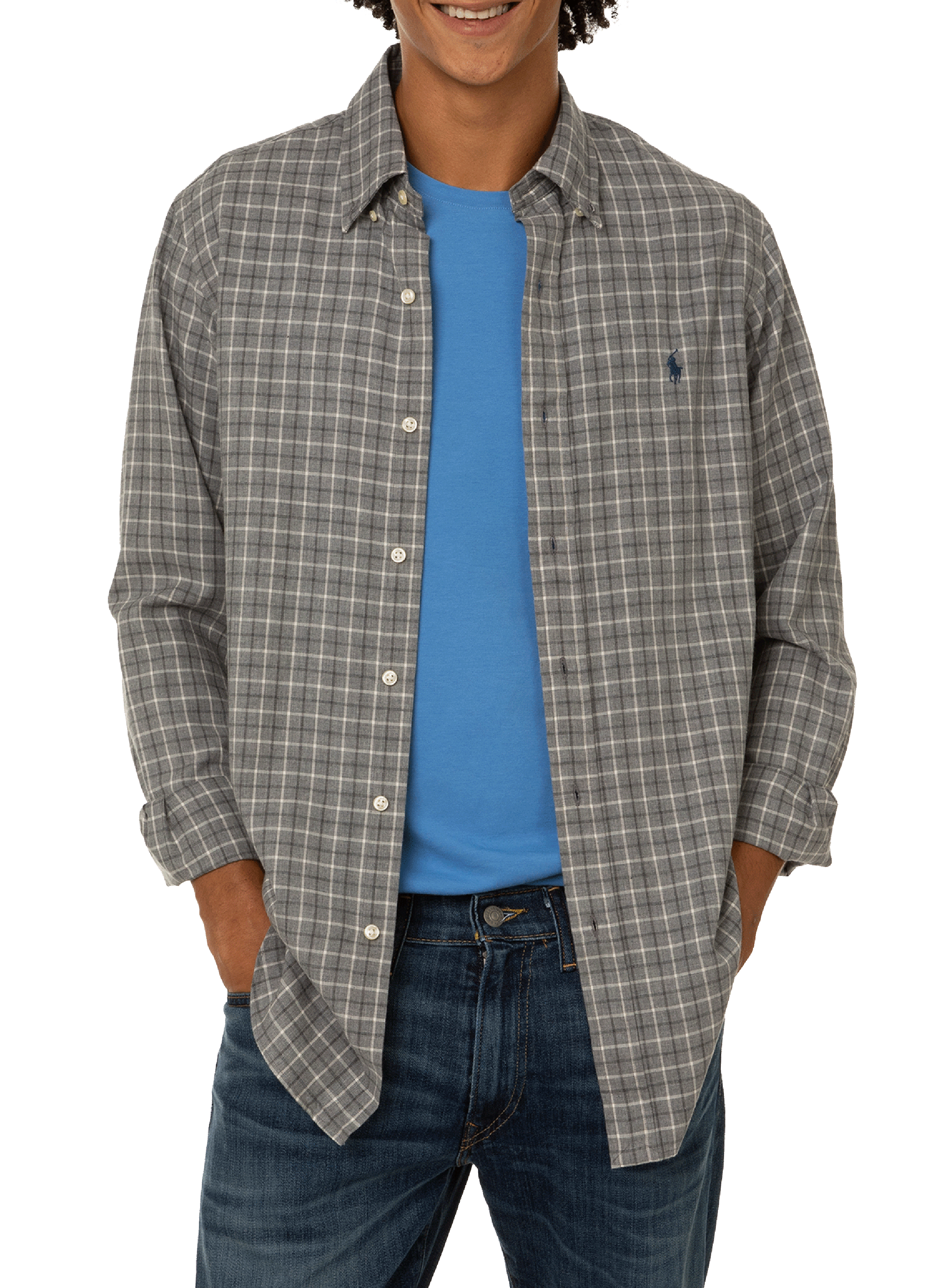 POLO RALPH LAUREN Chemise à carreaux Gris