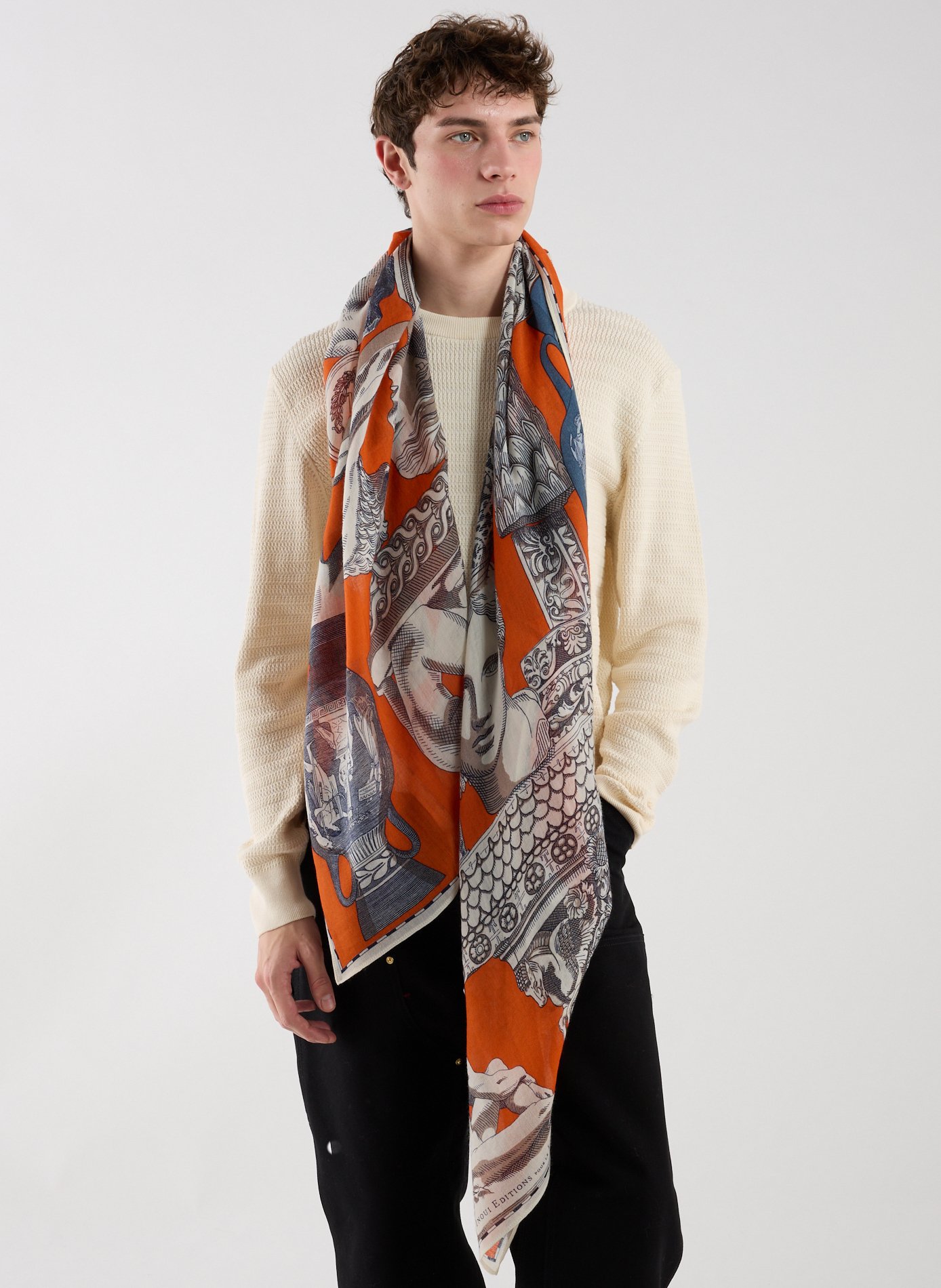 Echarpe Archives en laine INOUI EDITIONS Orange