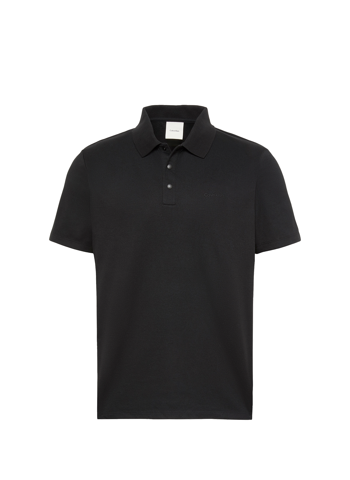 Straight polo in blended BCI cotton CALVIN KLEIN Black