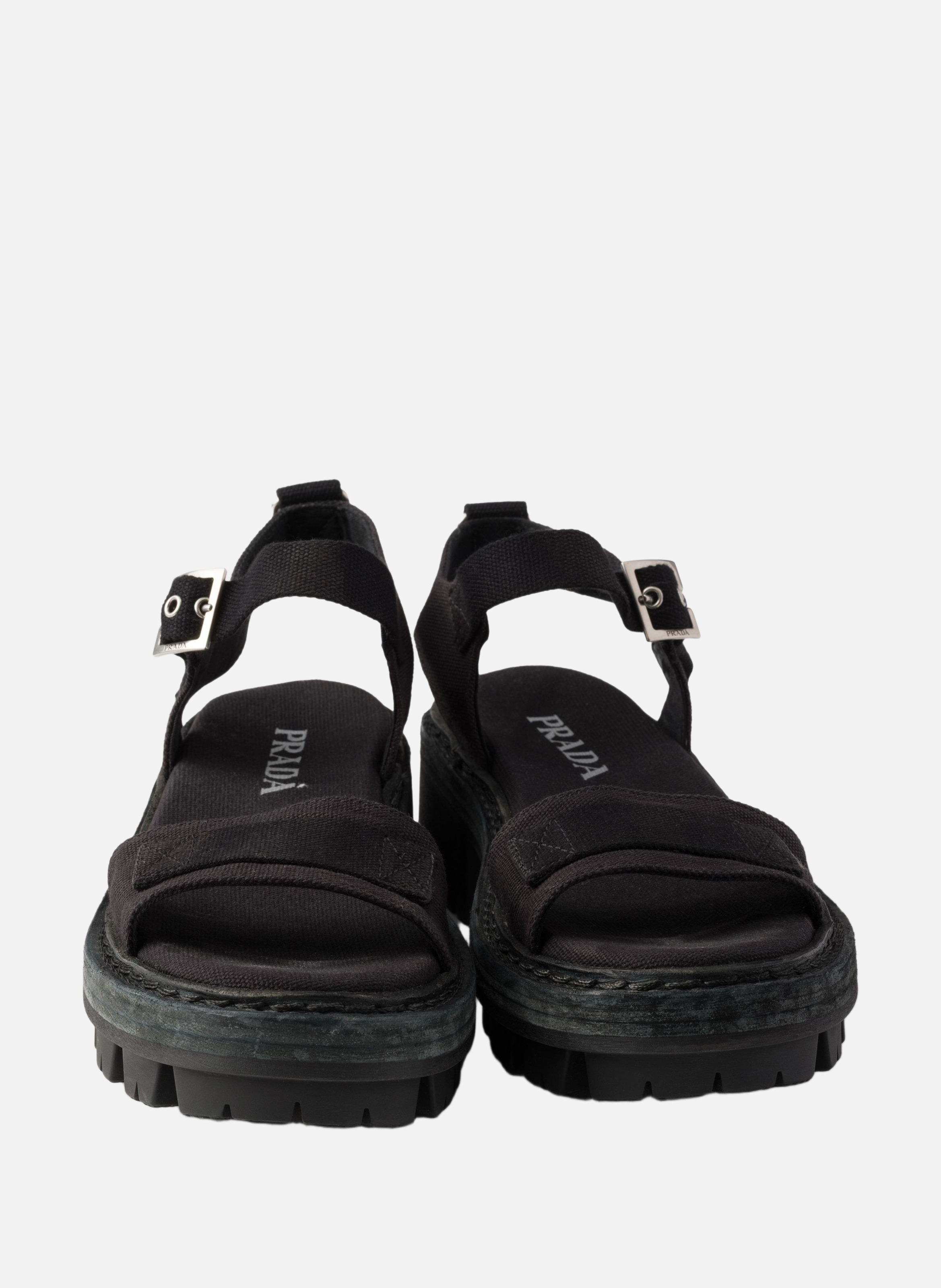Sandales en toile PRADA Noir