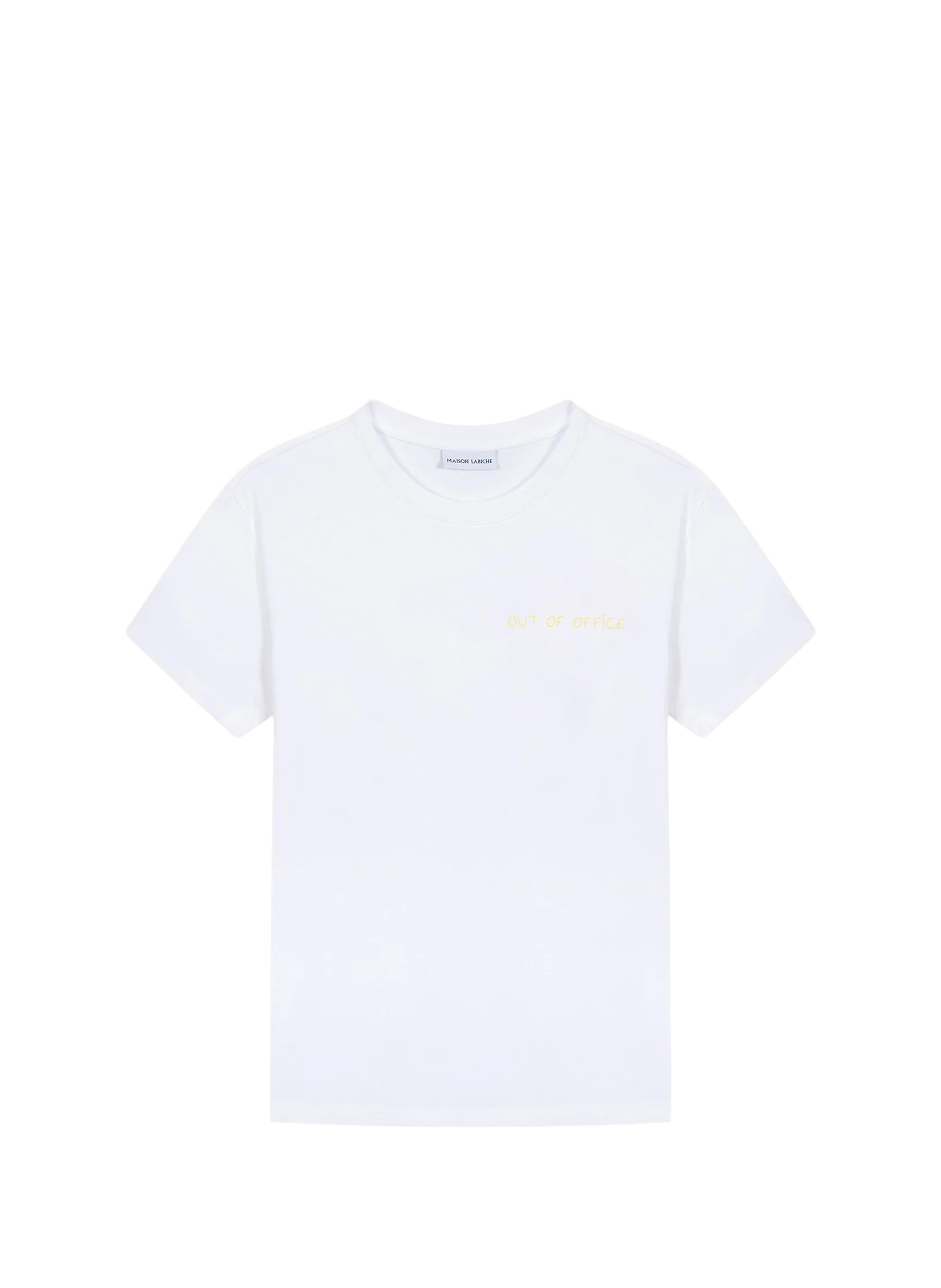 T-shirt Popincourt brodé en coton biologique MAISON LABICHE Blanc