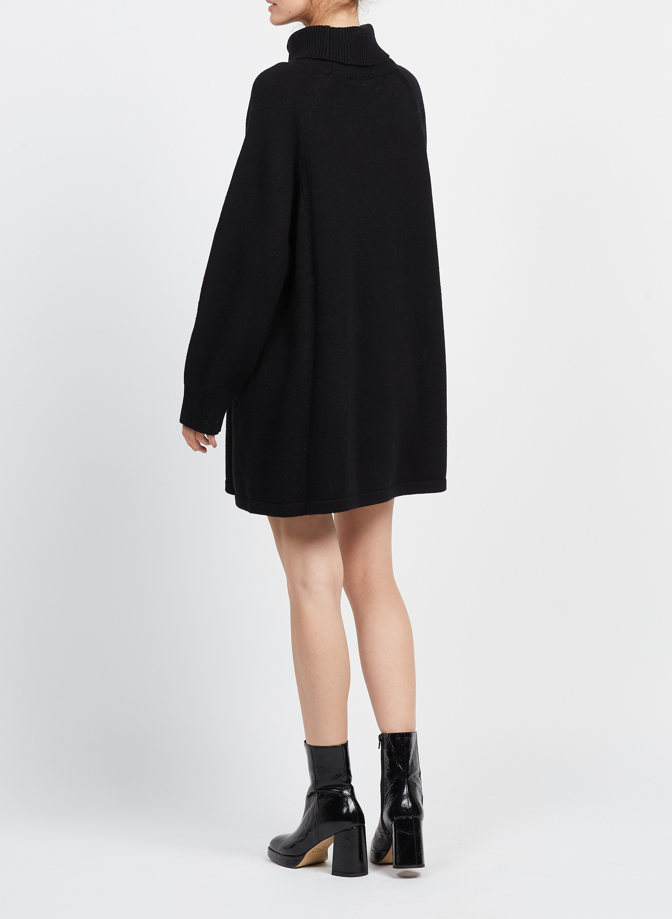 Robe courte col roulé en laine mélangé medee BA&SH Noir