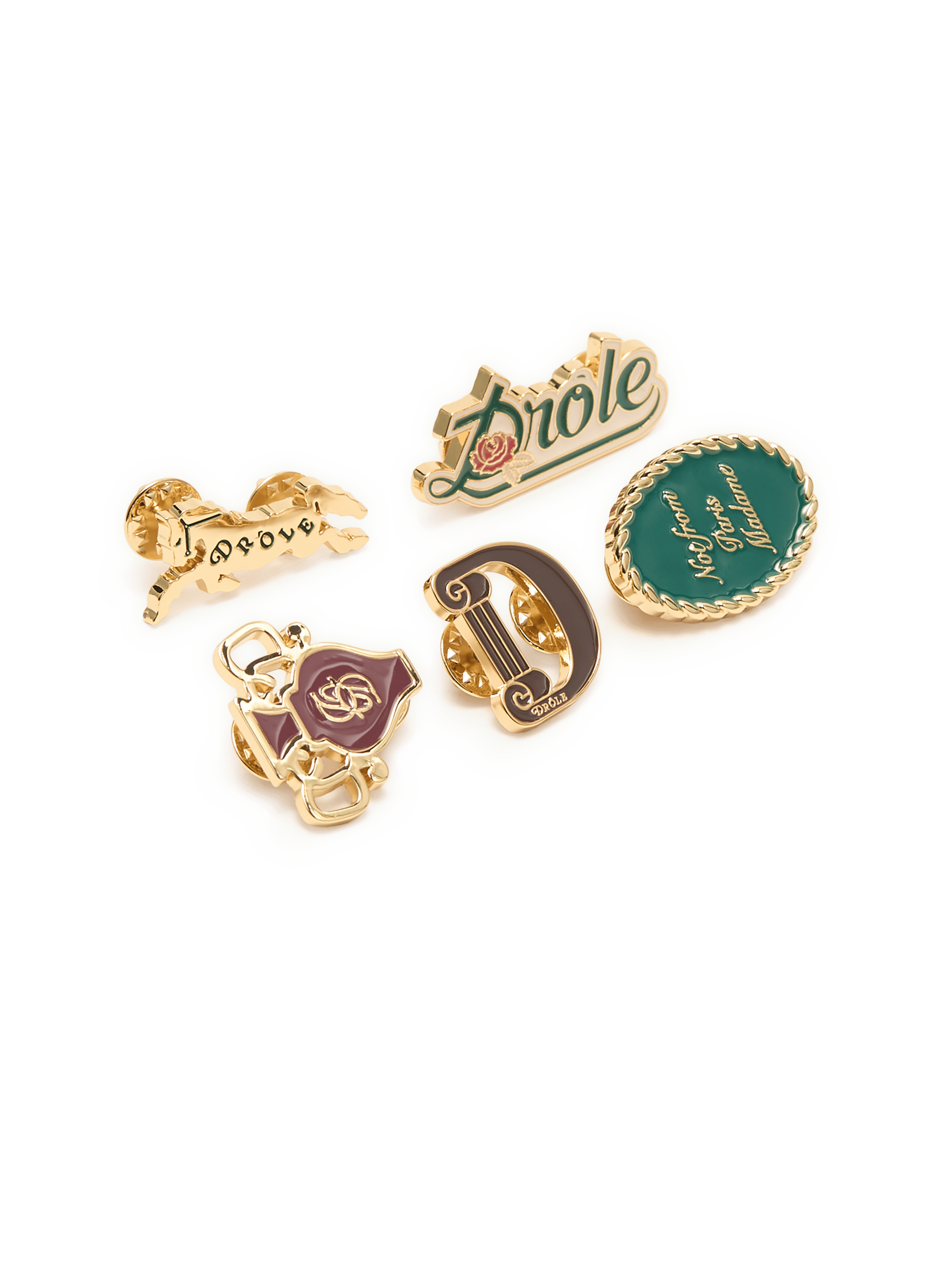 Racing Pin Set DROLE DE MONSIEUR Golden