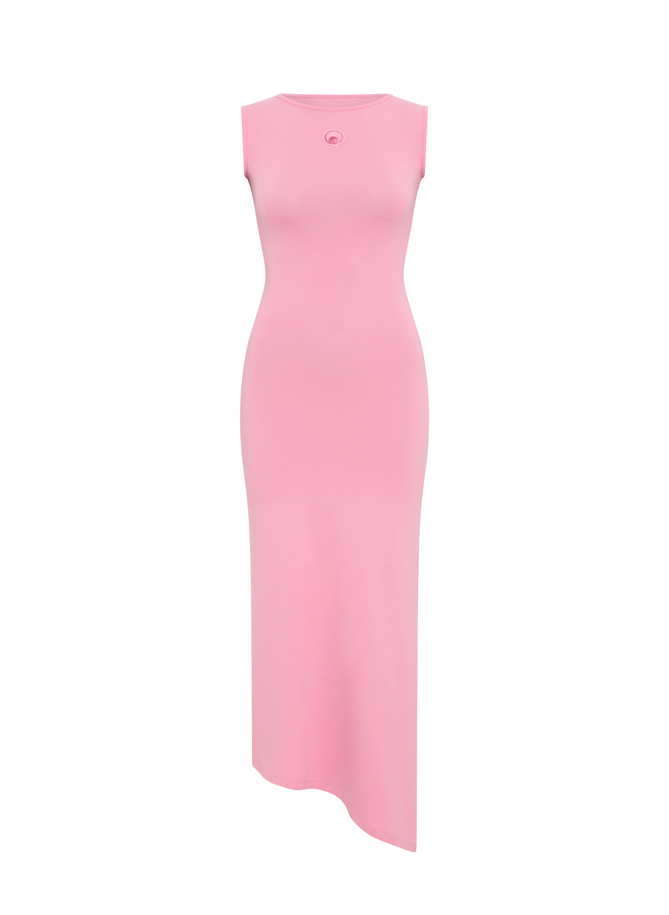 Pearl logo asymetrical midi dress MARINE SERRE Pink