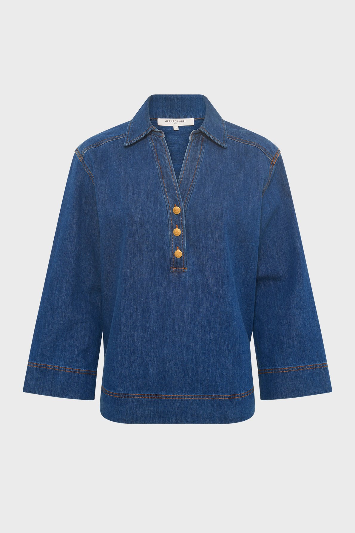 Chemise en denim à boutons dorés - unia GERARD DAREL Bleu