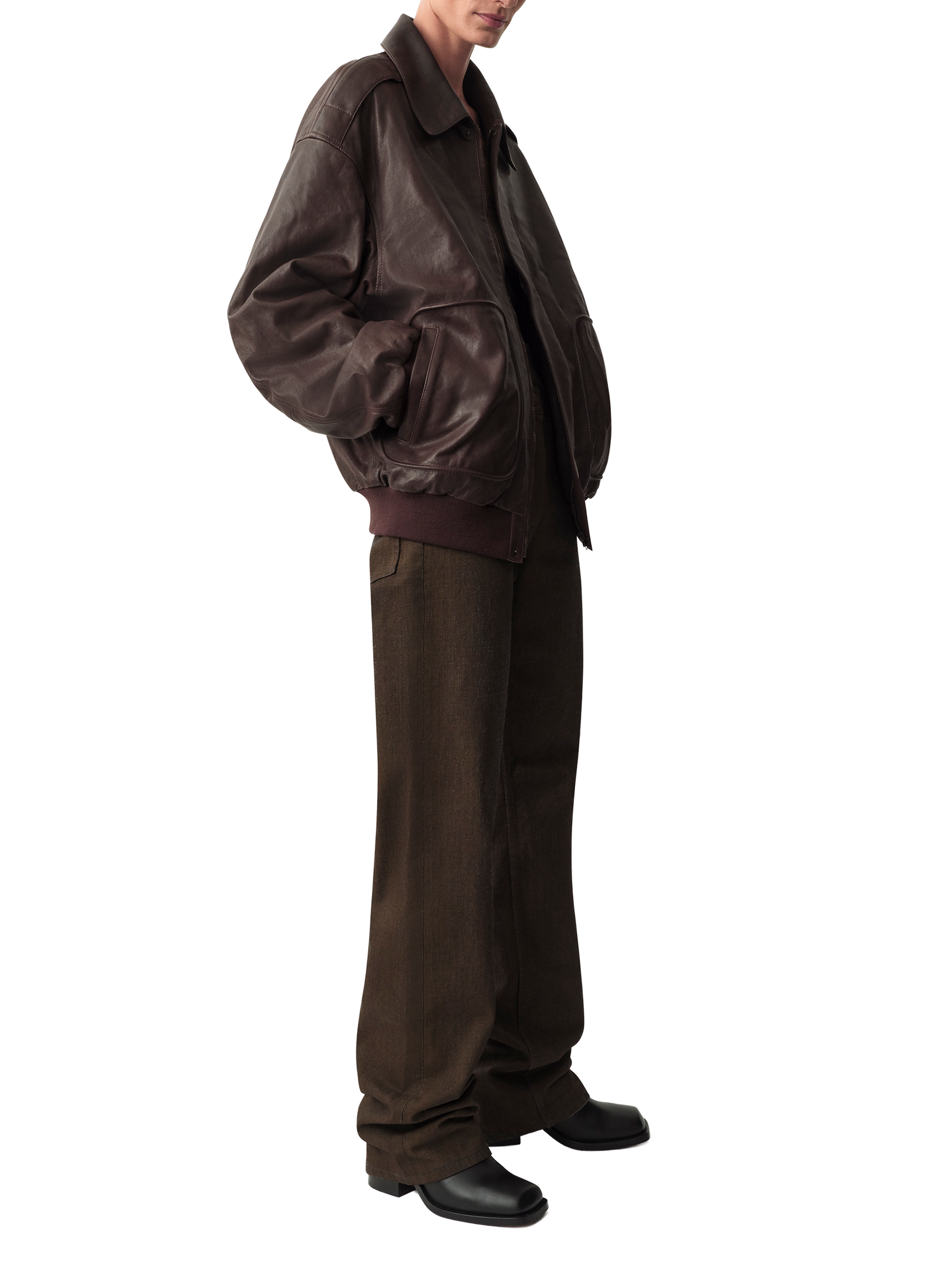 Johnson leather jacket CK COLLECTION Brown