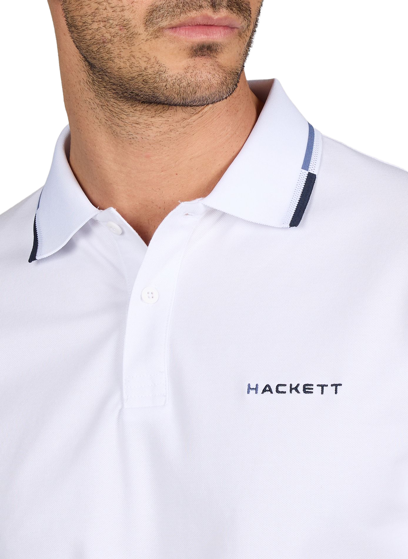 Solid short-sleeve straight fit polo HACKETT White