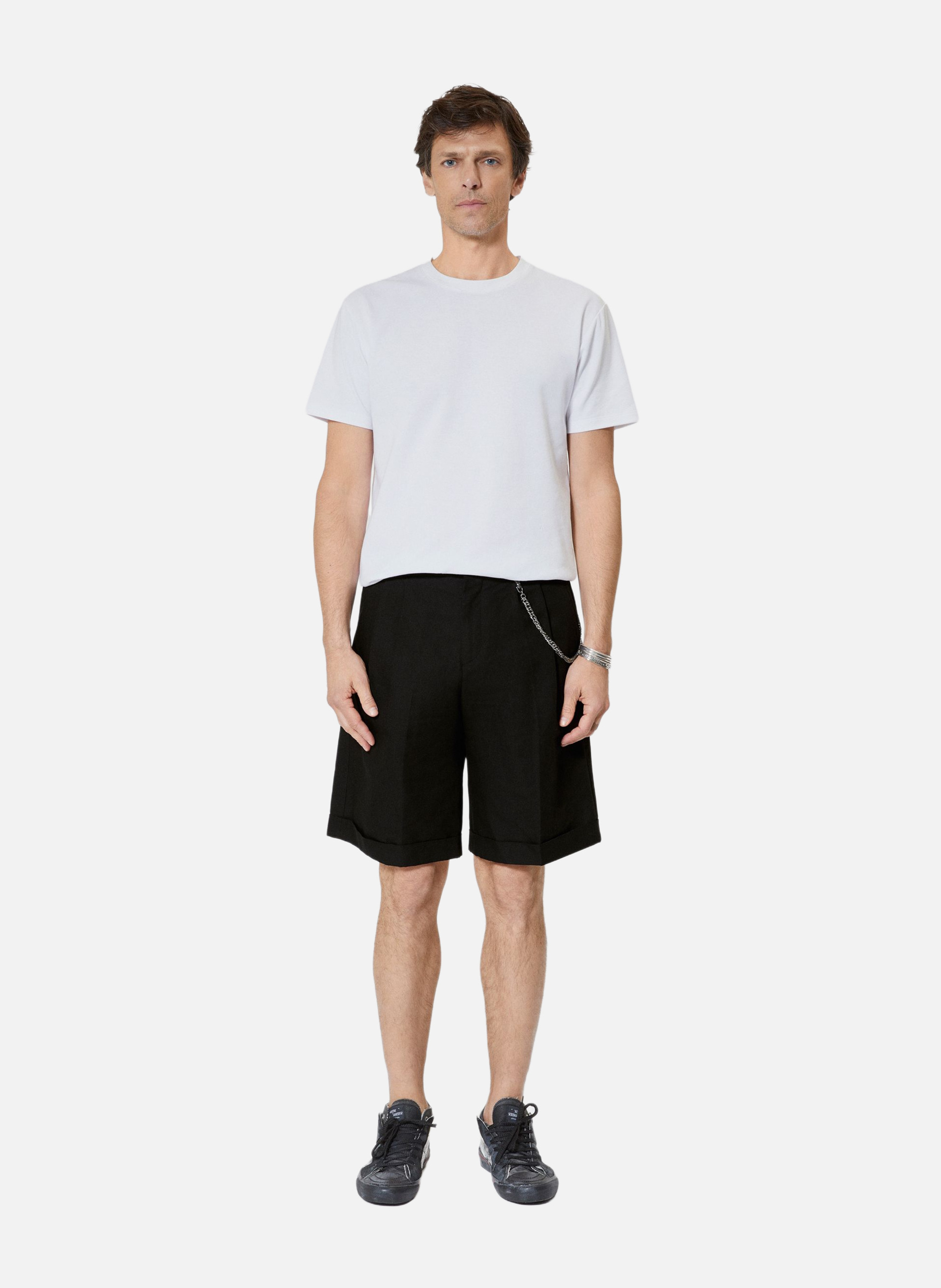 Short à pinces avec chaîne THE KOOPLES Noir