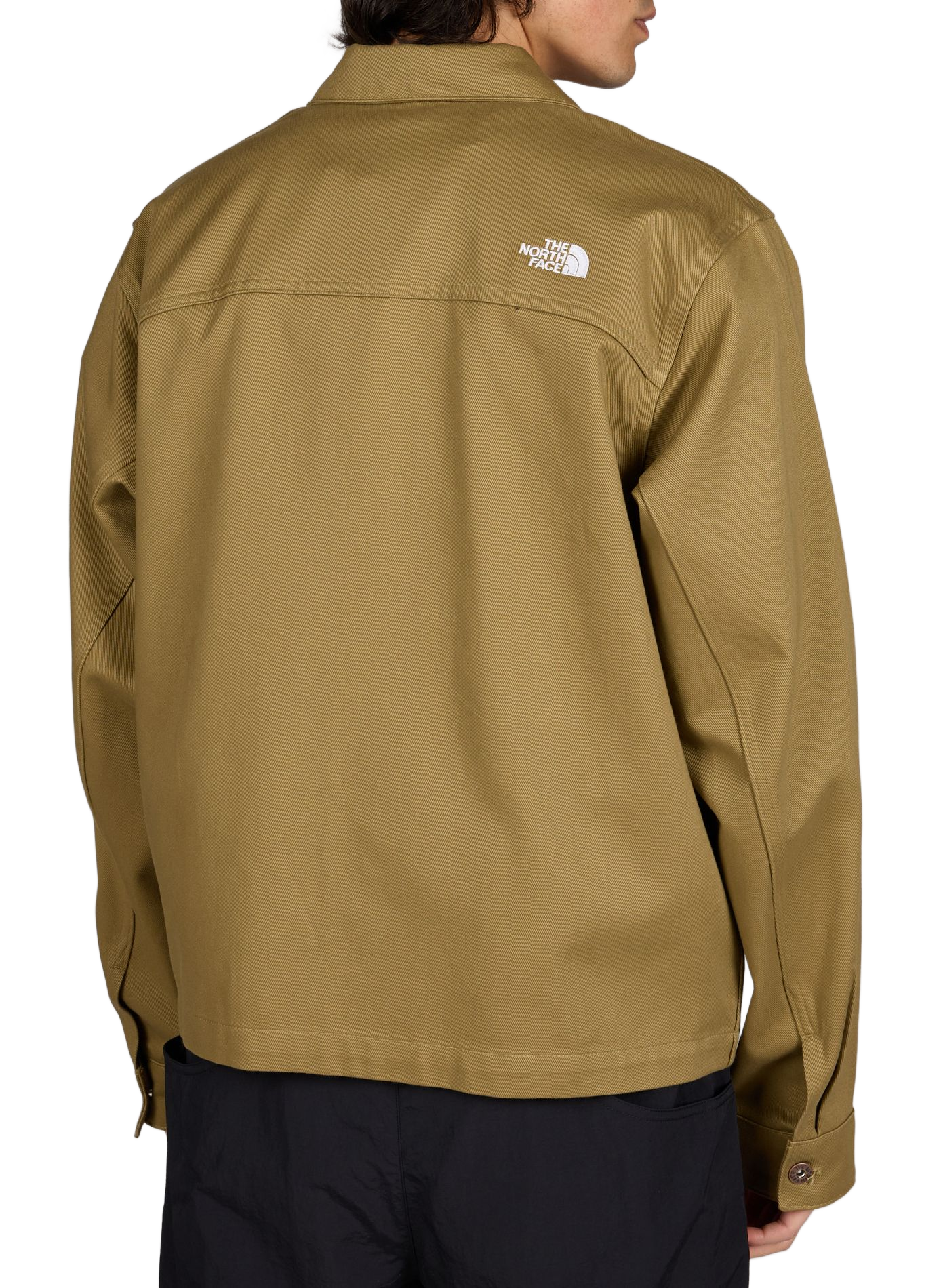 Blouson col classique à logo en coton THE NORTH FACE Kaki