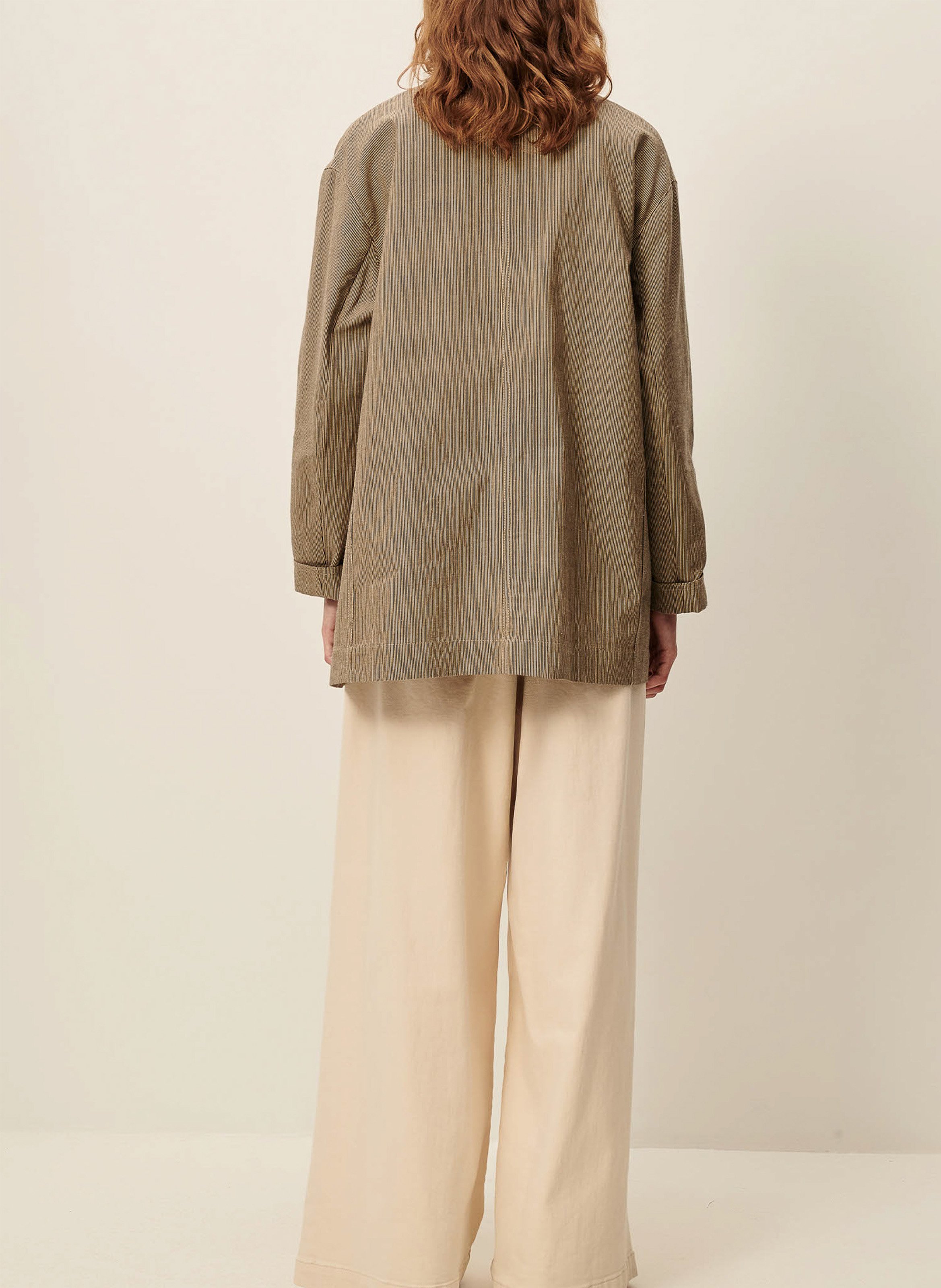 Veste de tailleur droite en coton mélangé trani SESSUN Beige