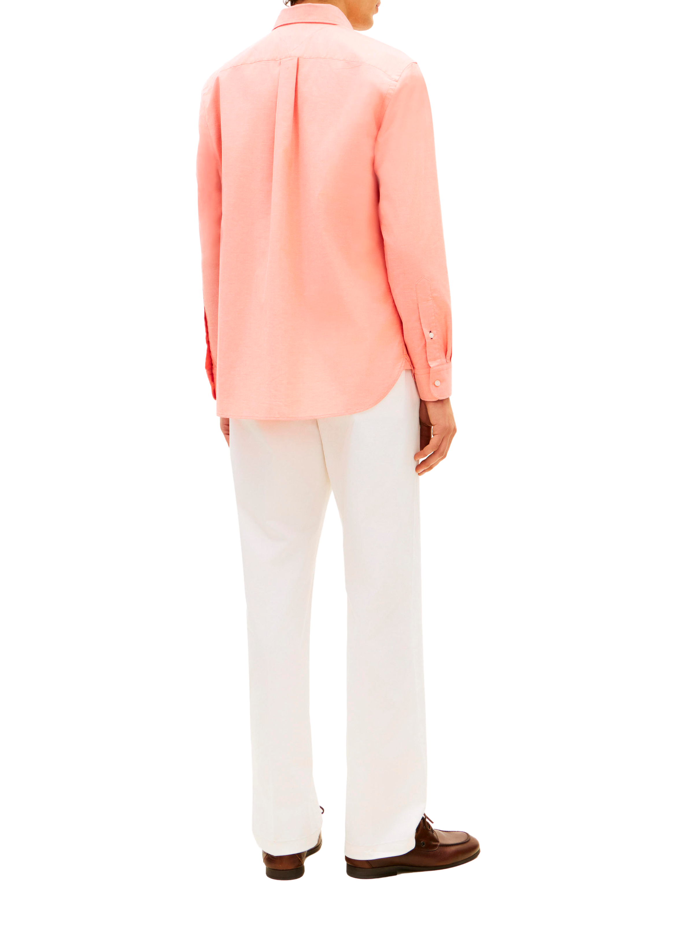 Lightweight slim-fit shirt in blended cotton TOMMY HILFIGER Orange