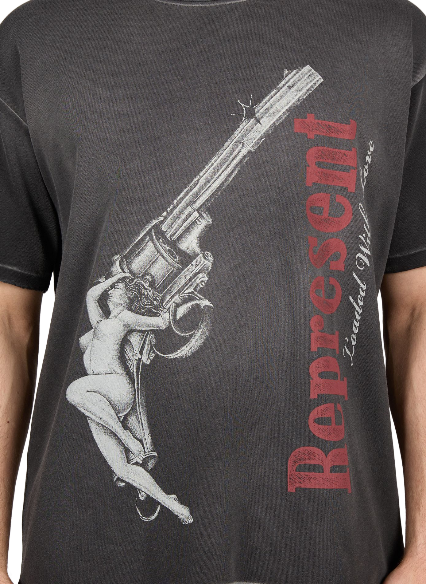 Biker-style cotton t-shirt REPRESENT Grey